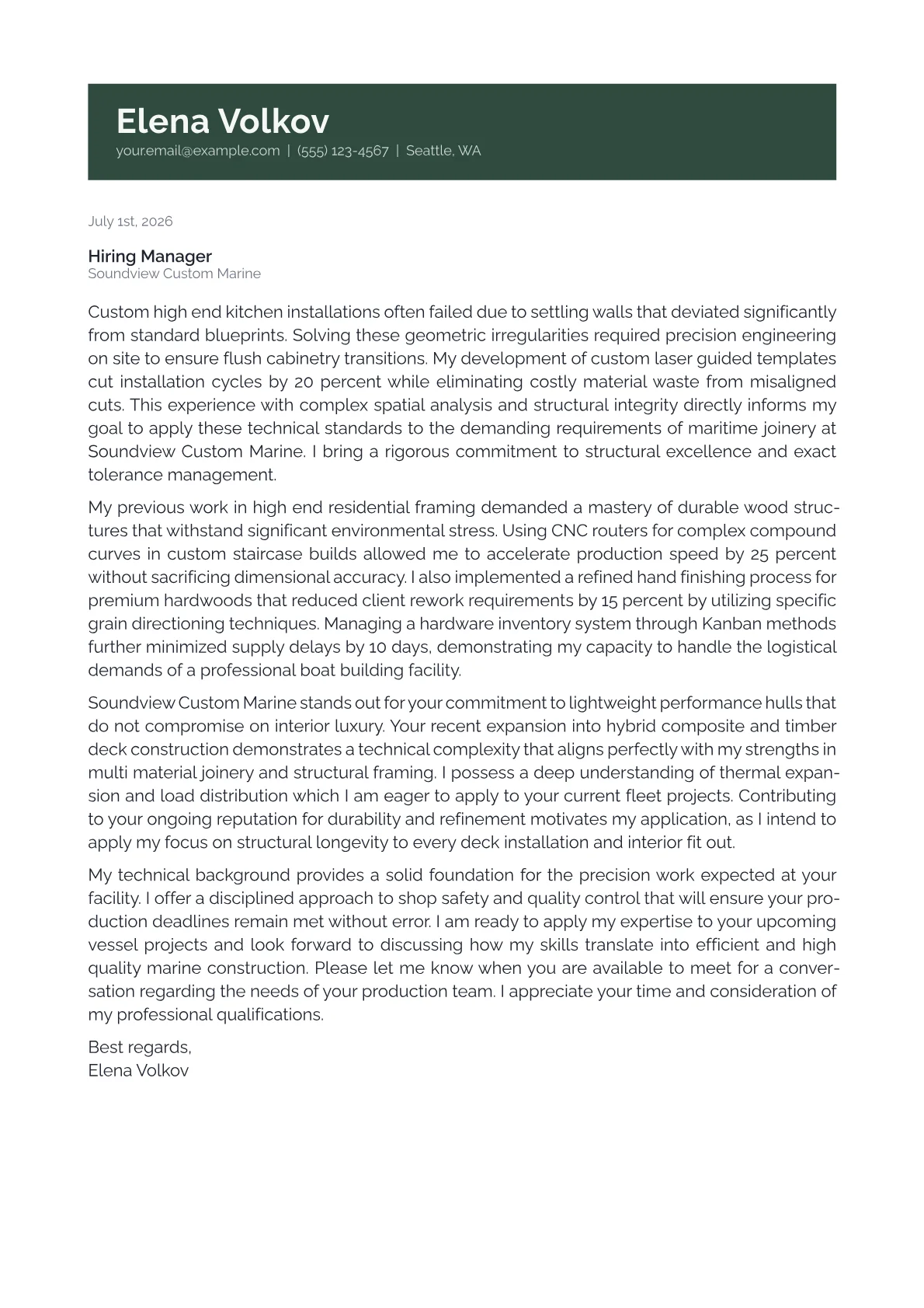 Boatwright cover letter in the Banner design