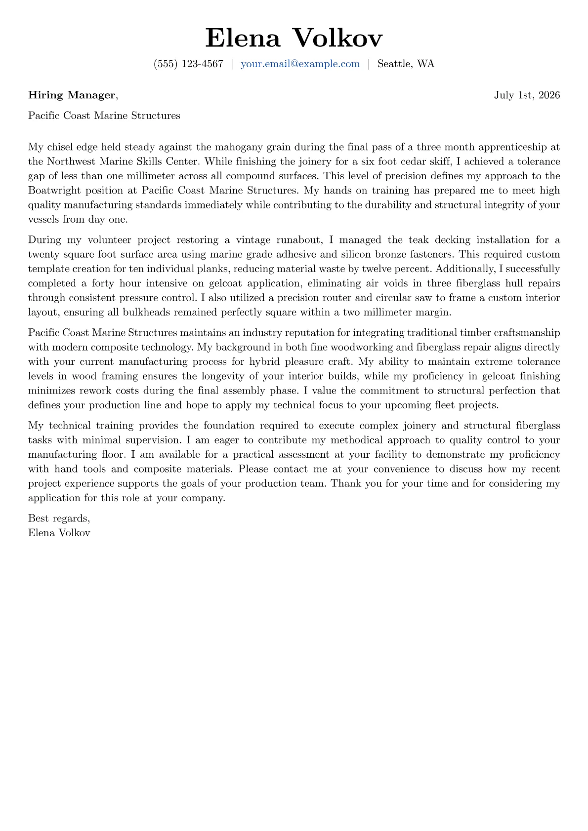 Boatwright cover letter in the Basic design