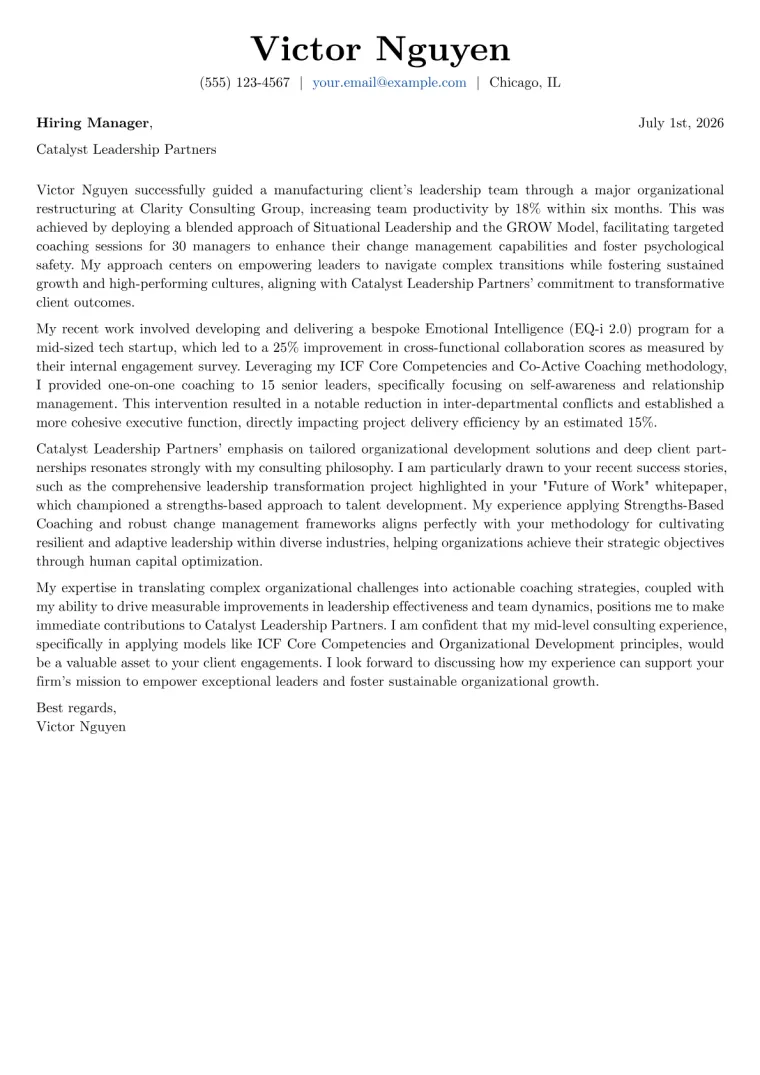 Coach cover letter example preview