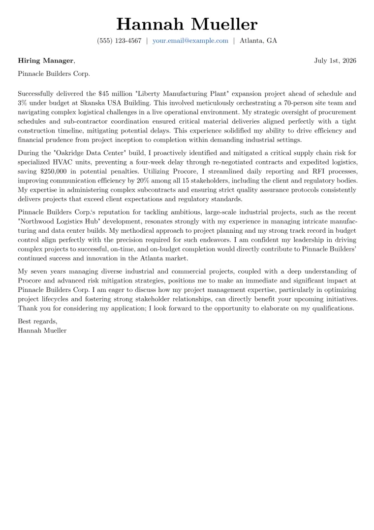 Construction cover letter example preview