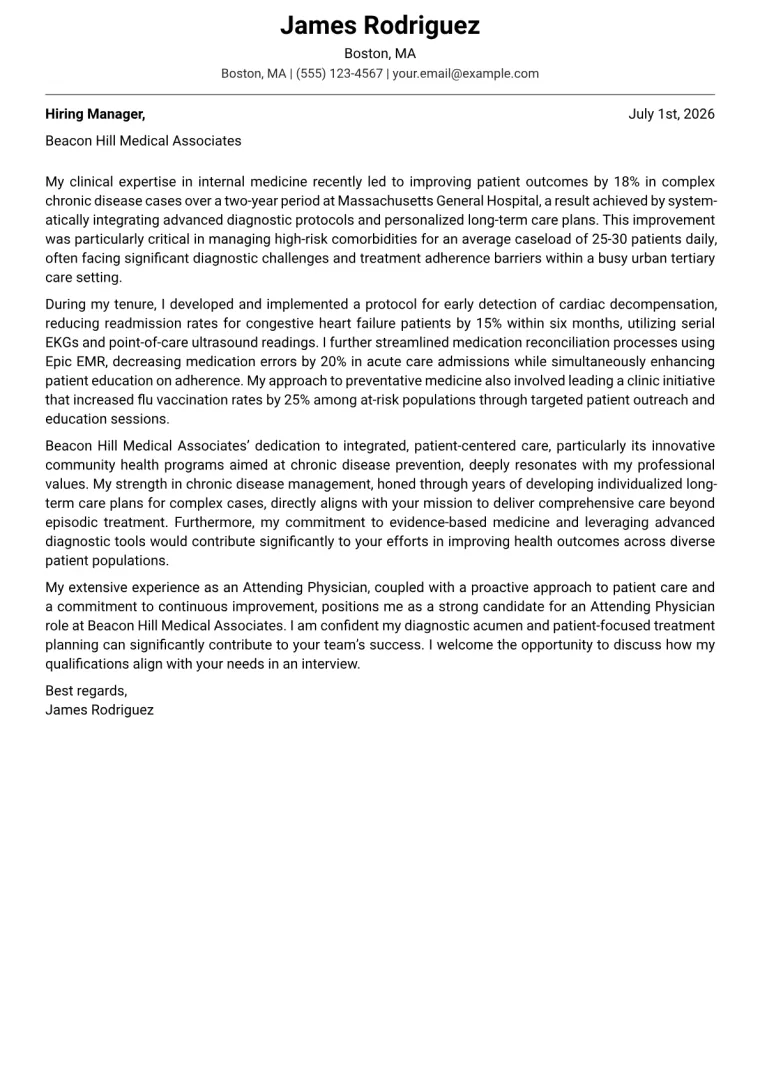 Doctor Cover Letter Example