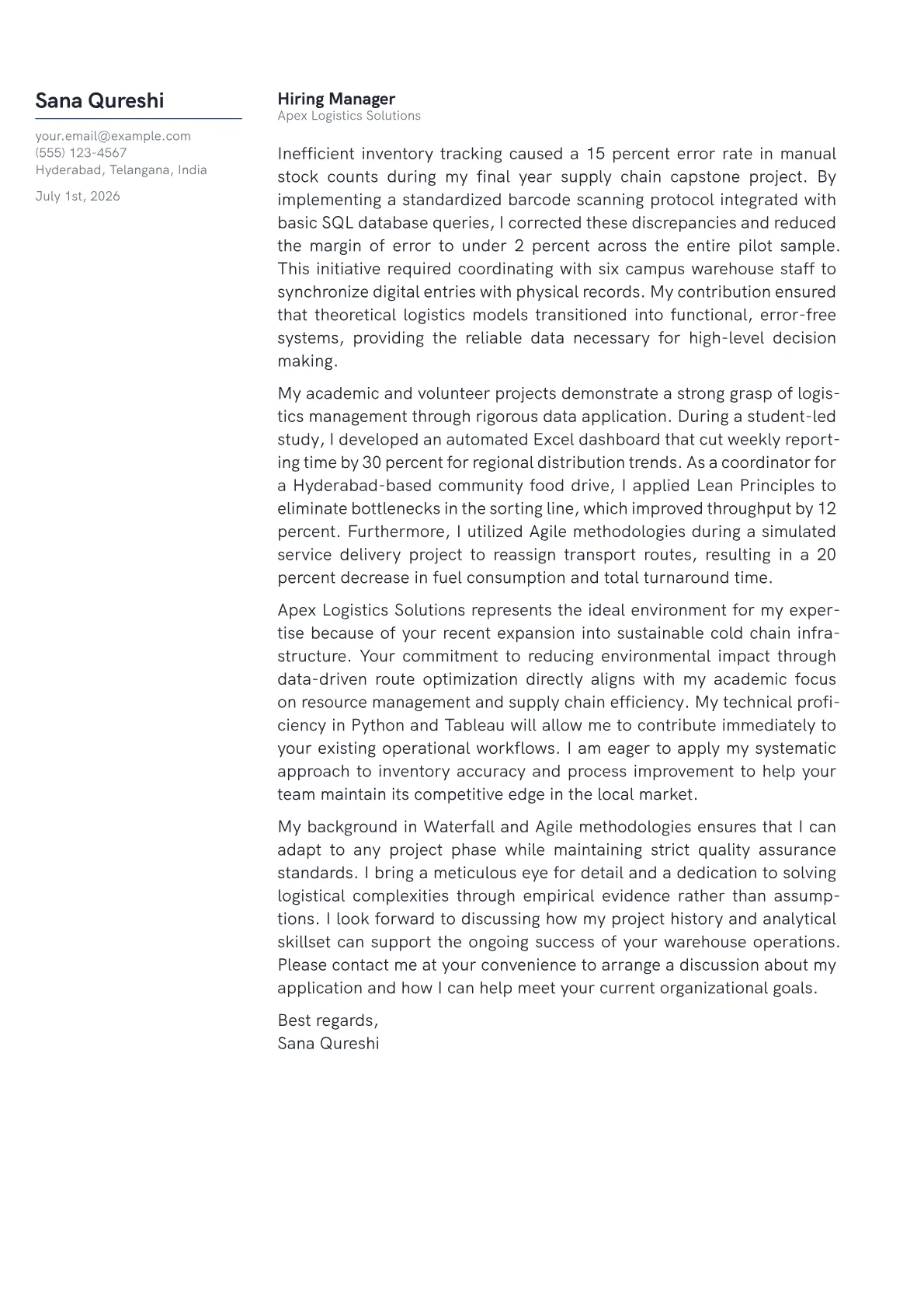 Indian Resume Format Example cover letter in the Margin design