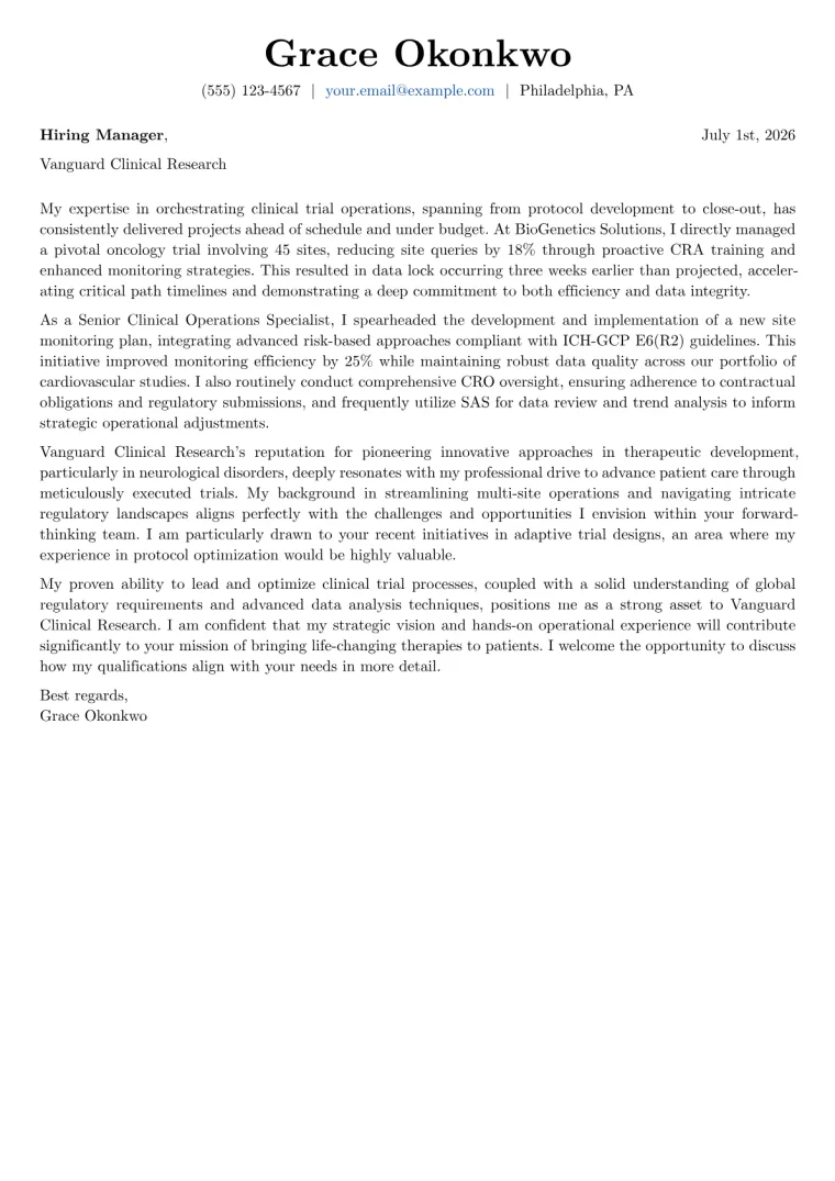 Pharma cover letter example preview