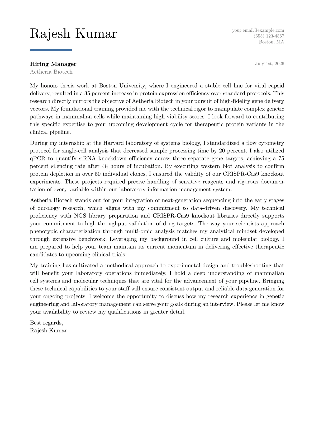 Research Scientist cover letter in the Executive design