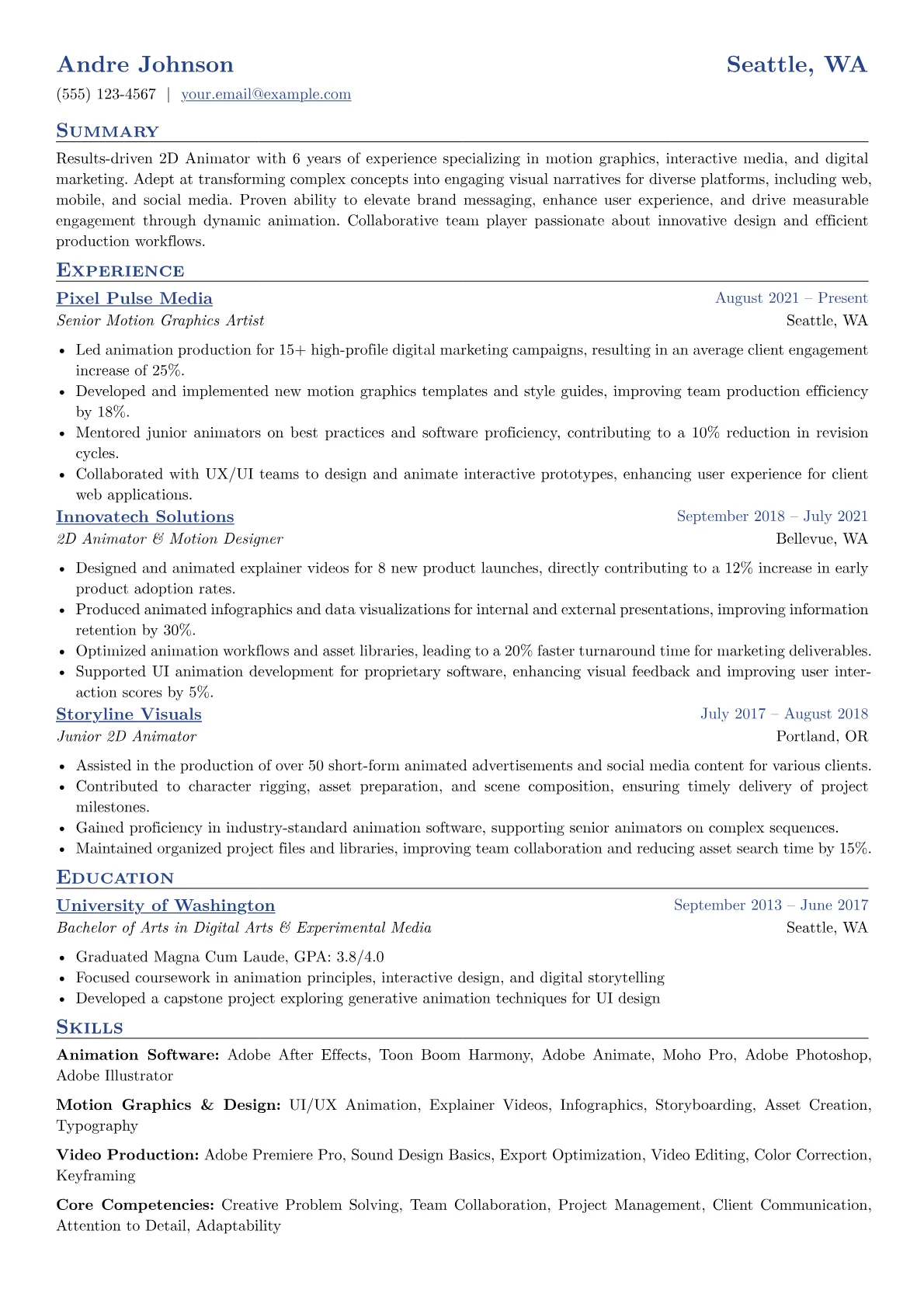 Animation Software version - Page 1