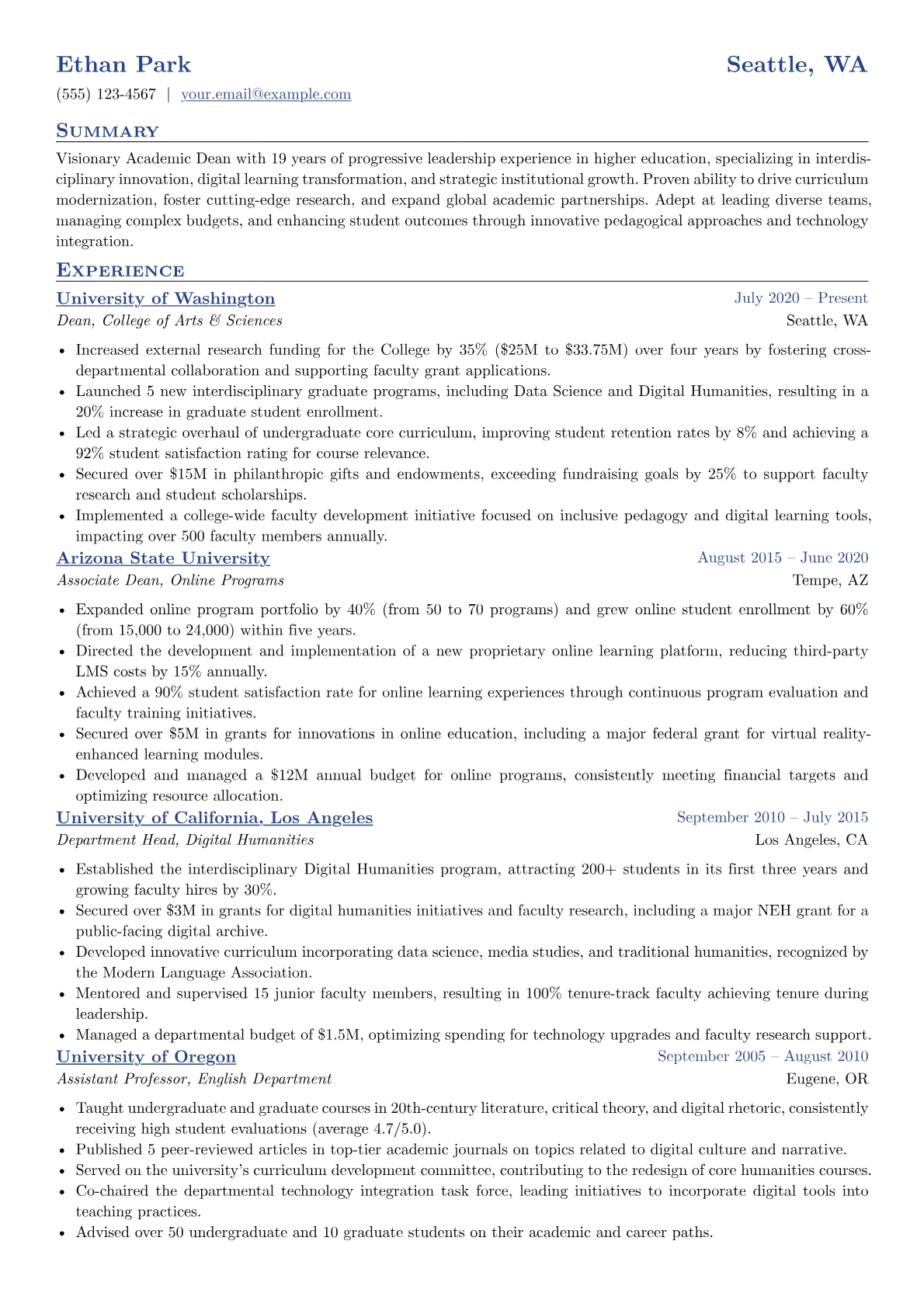 Academic Dean version - Page 1