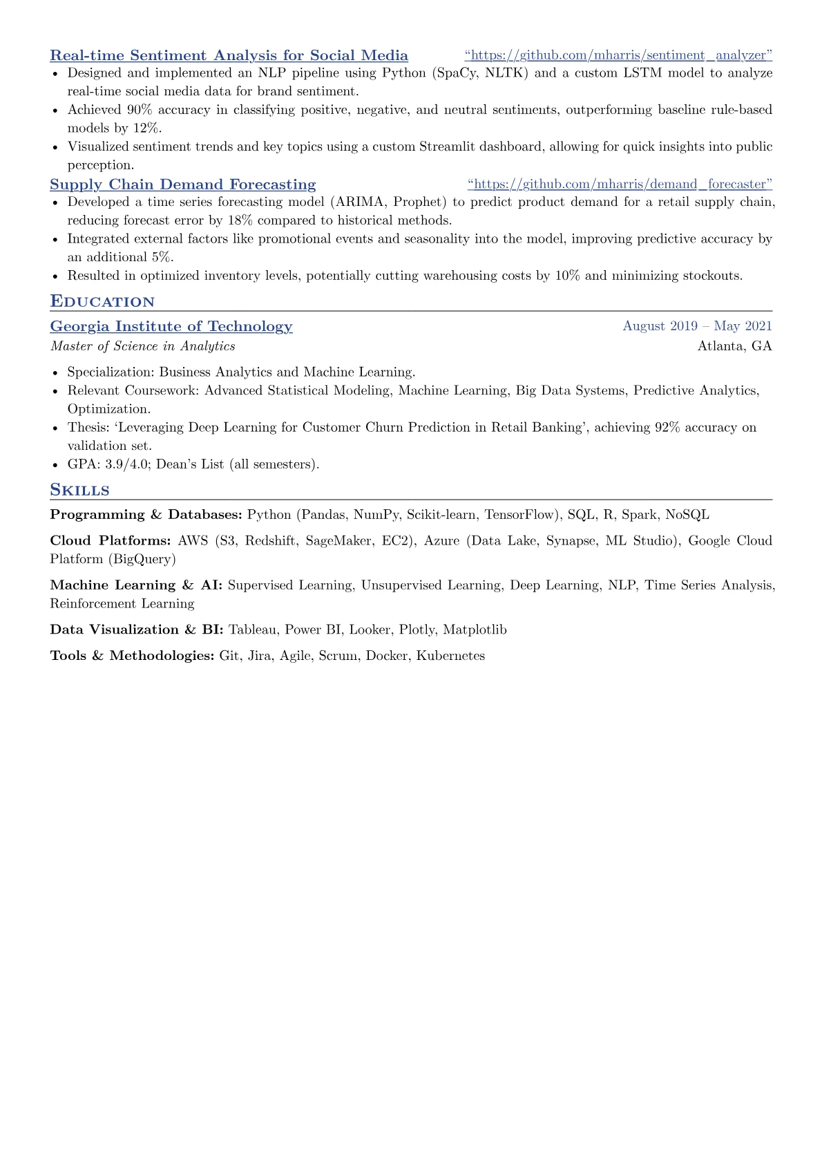 Accenture resume example, Programming & Databases, page 2