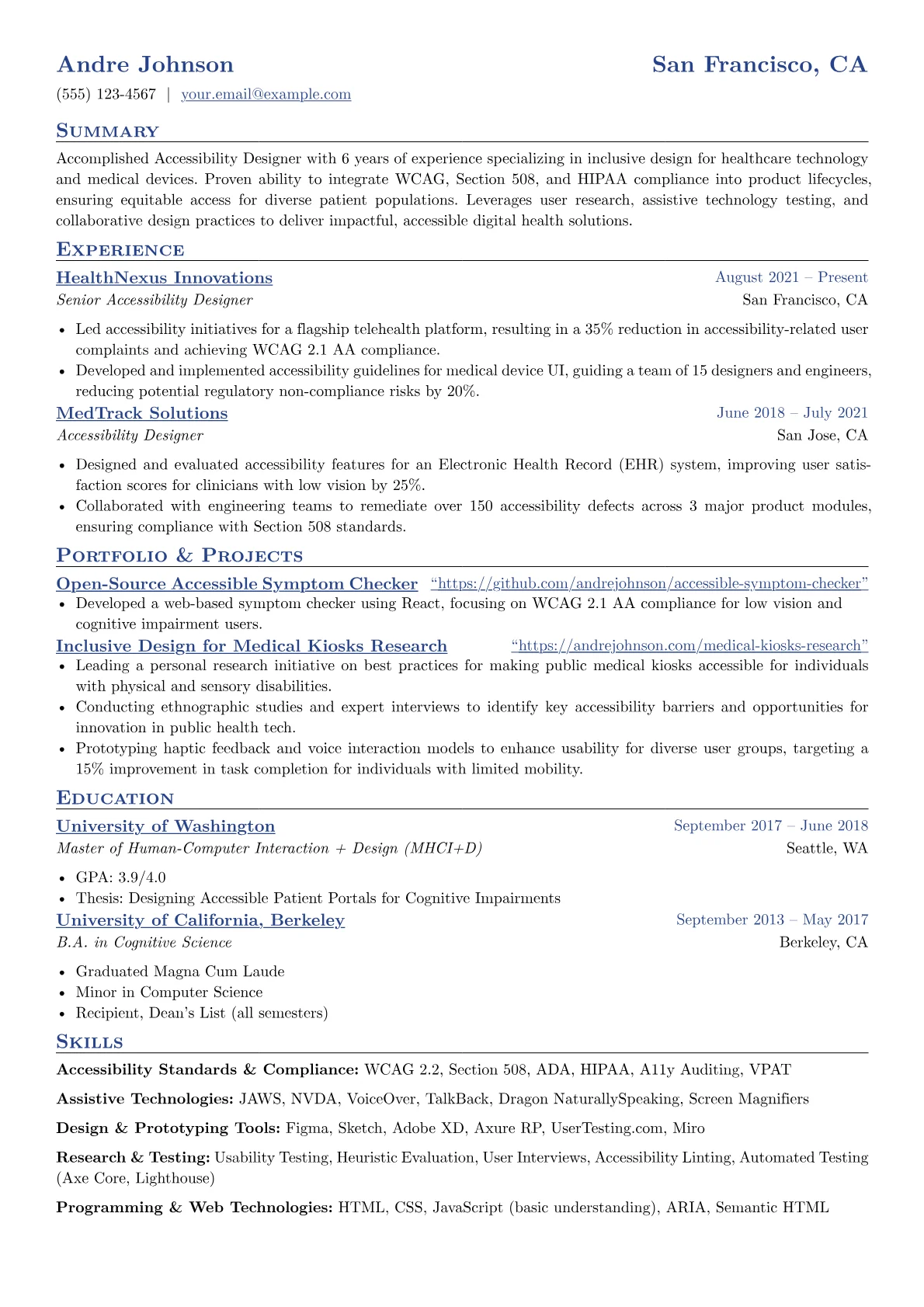 Accessibility Standards version - Page 1