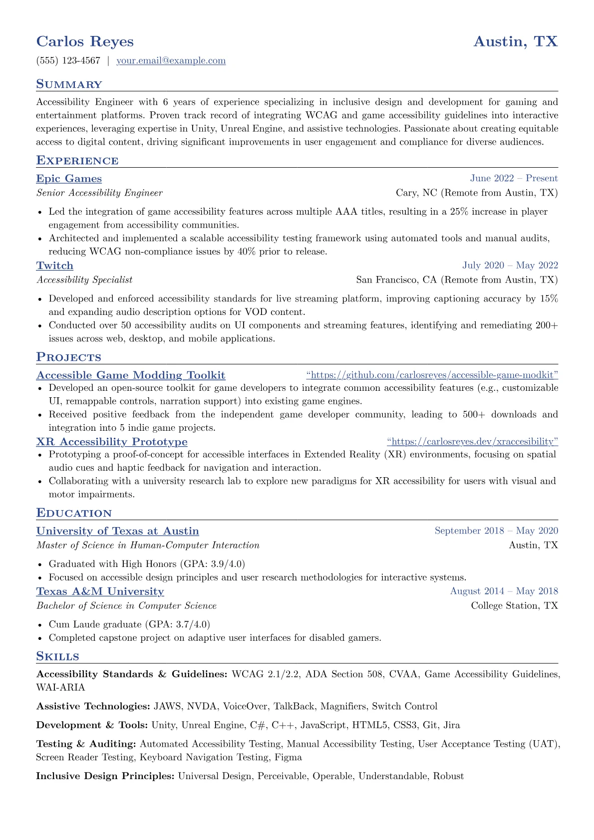 Accessibility Engineer version - Page 1