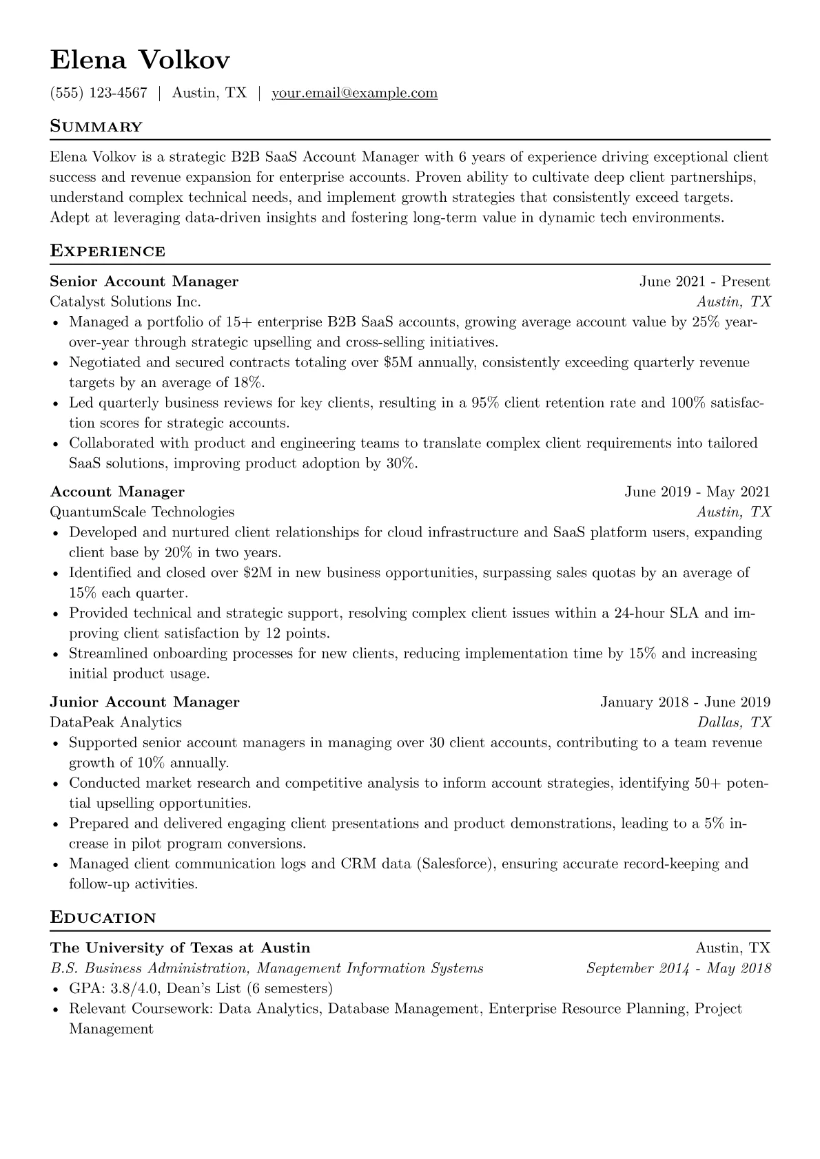 B2B SaaS Account version - Page 1