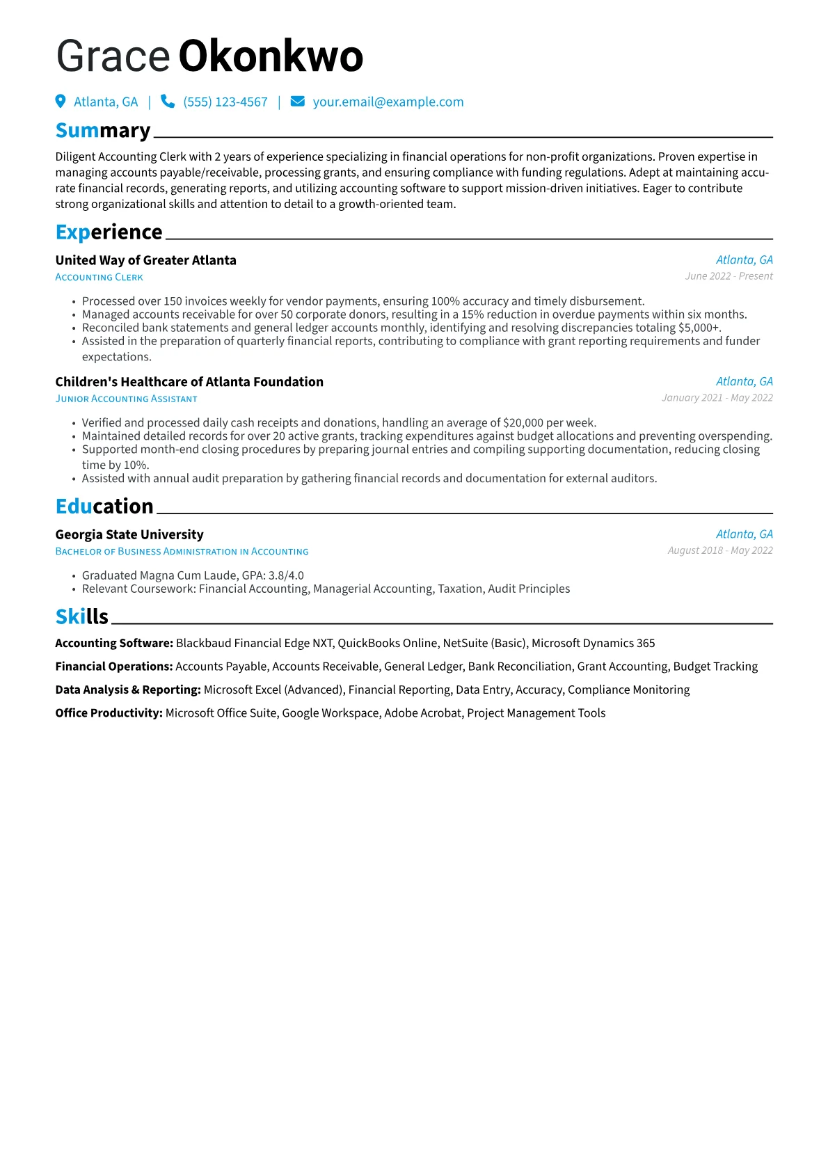 Non-profit Accounting version - Page 1