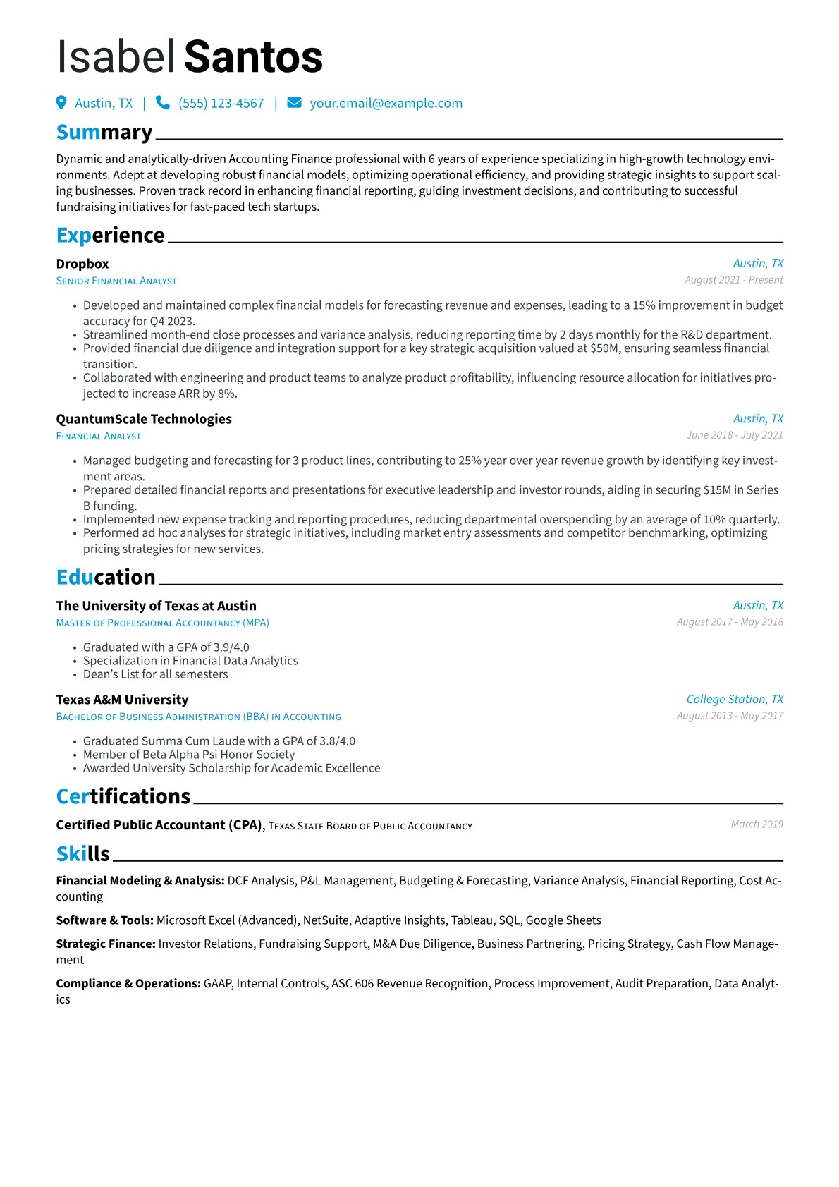 Tech Startup Finance version - Page 1