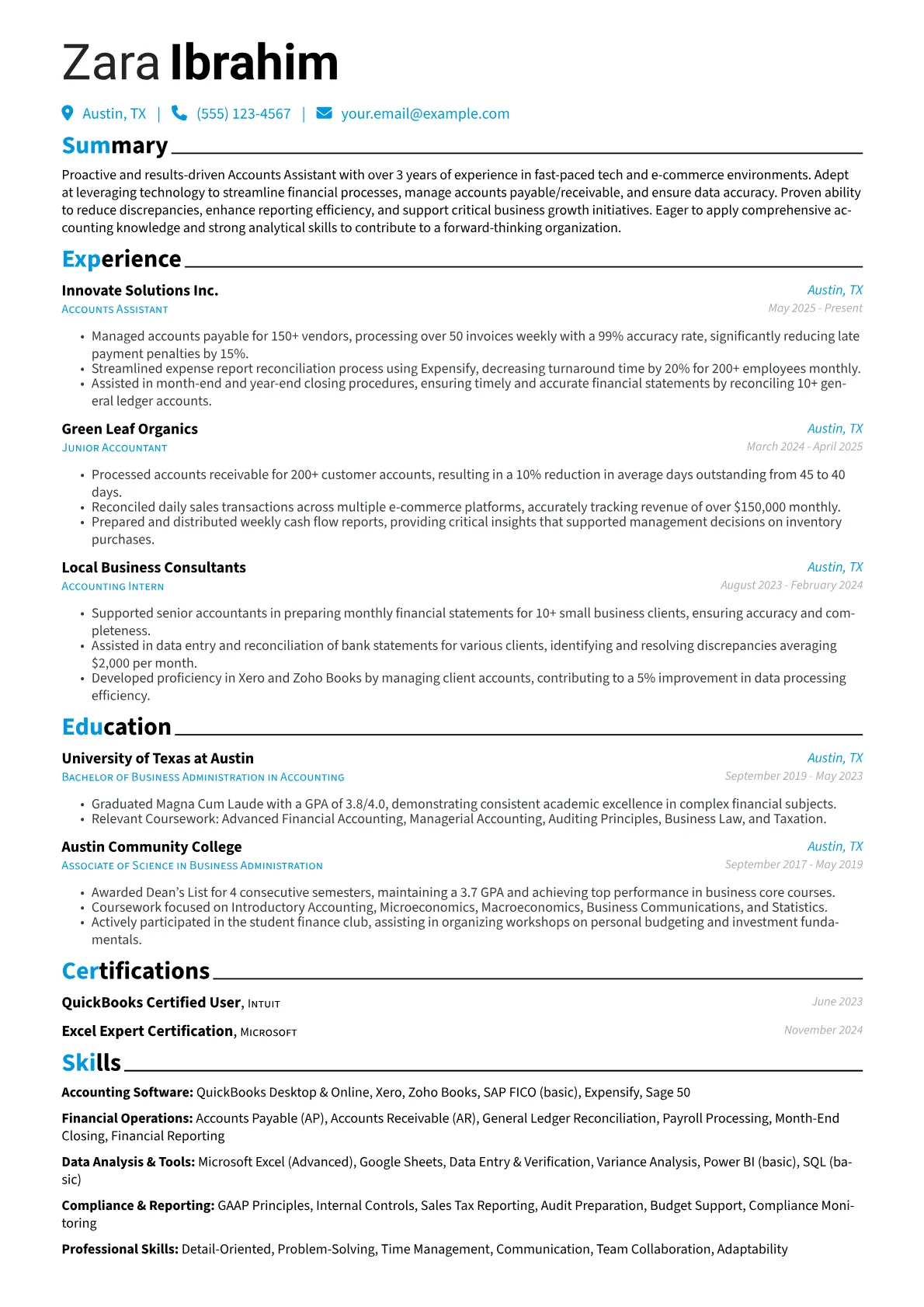 Accounts Assistant version - Page 1