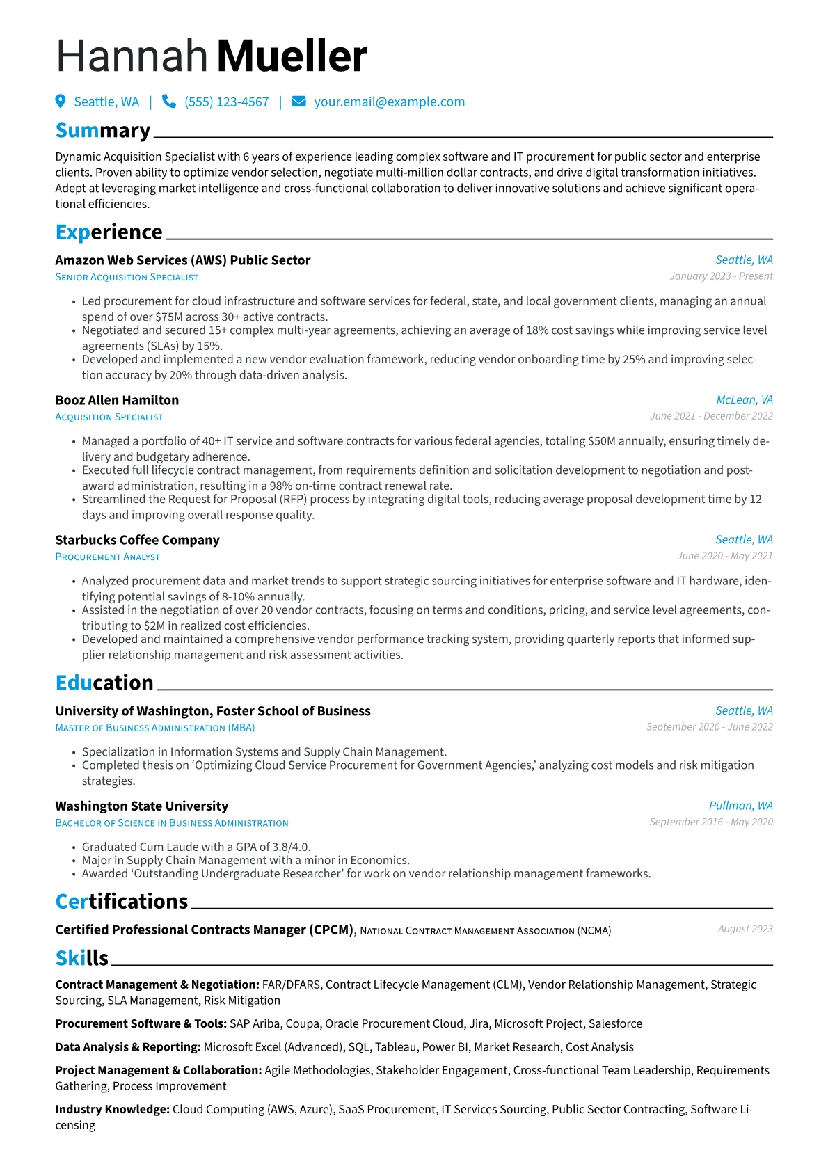 Acquisition Specialist resume example, Acquisition Specialist, page 1