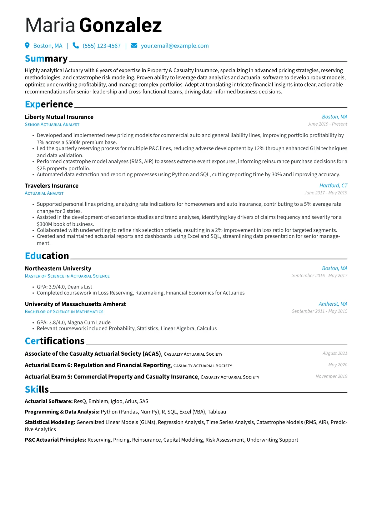 P&C Actuary version - Page 1