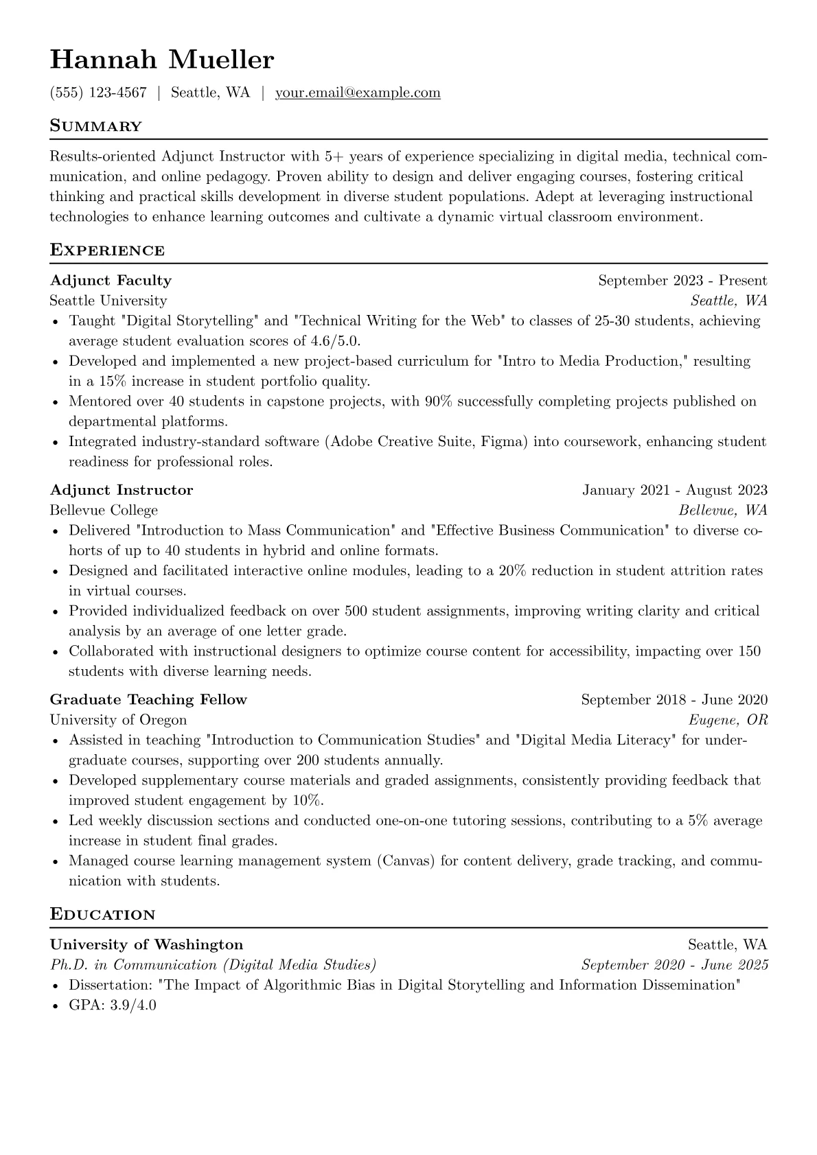 Adjunct Instructor version - Page 1