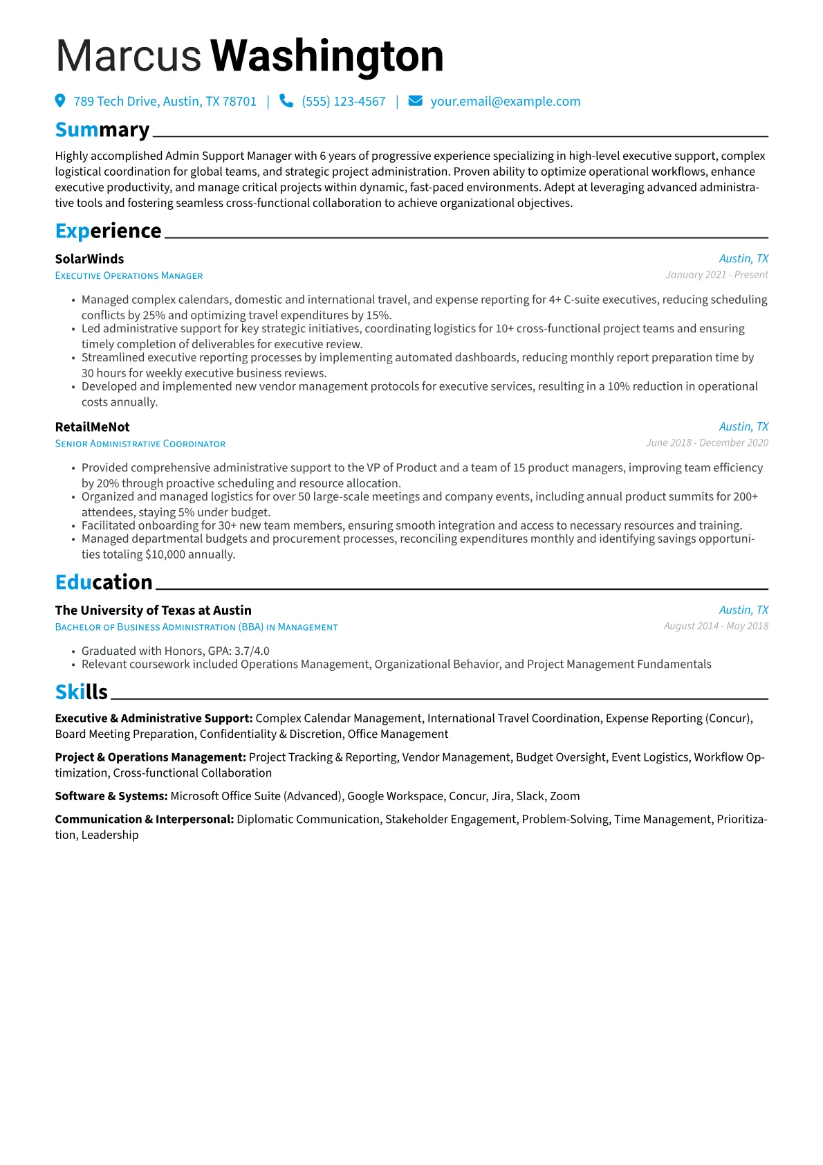 Admin Support Manager version - Page 1