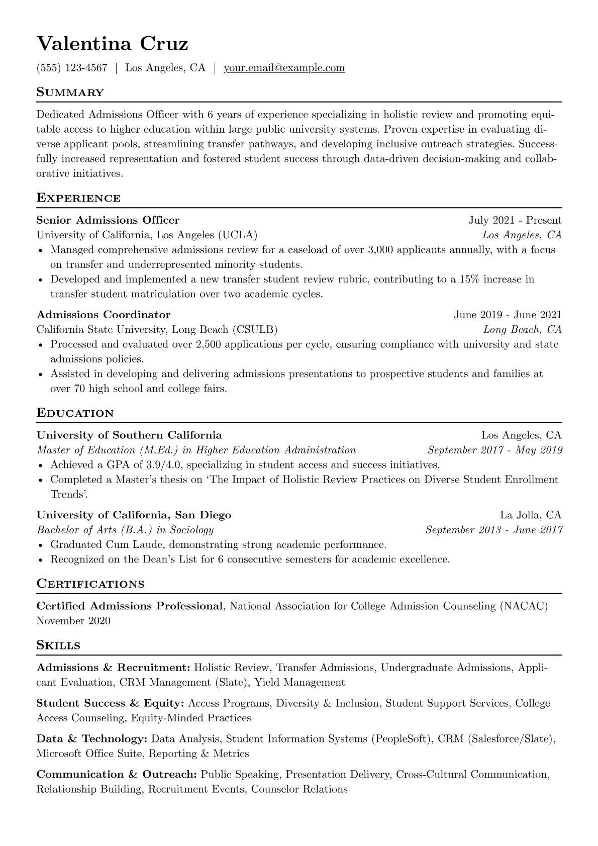 Admissions Officer version - Page 1