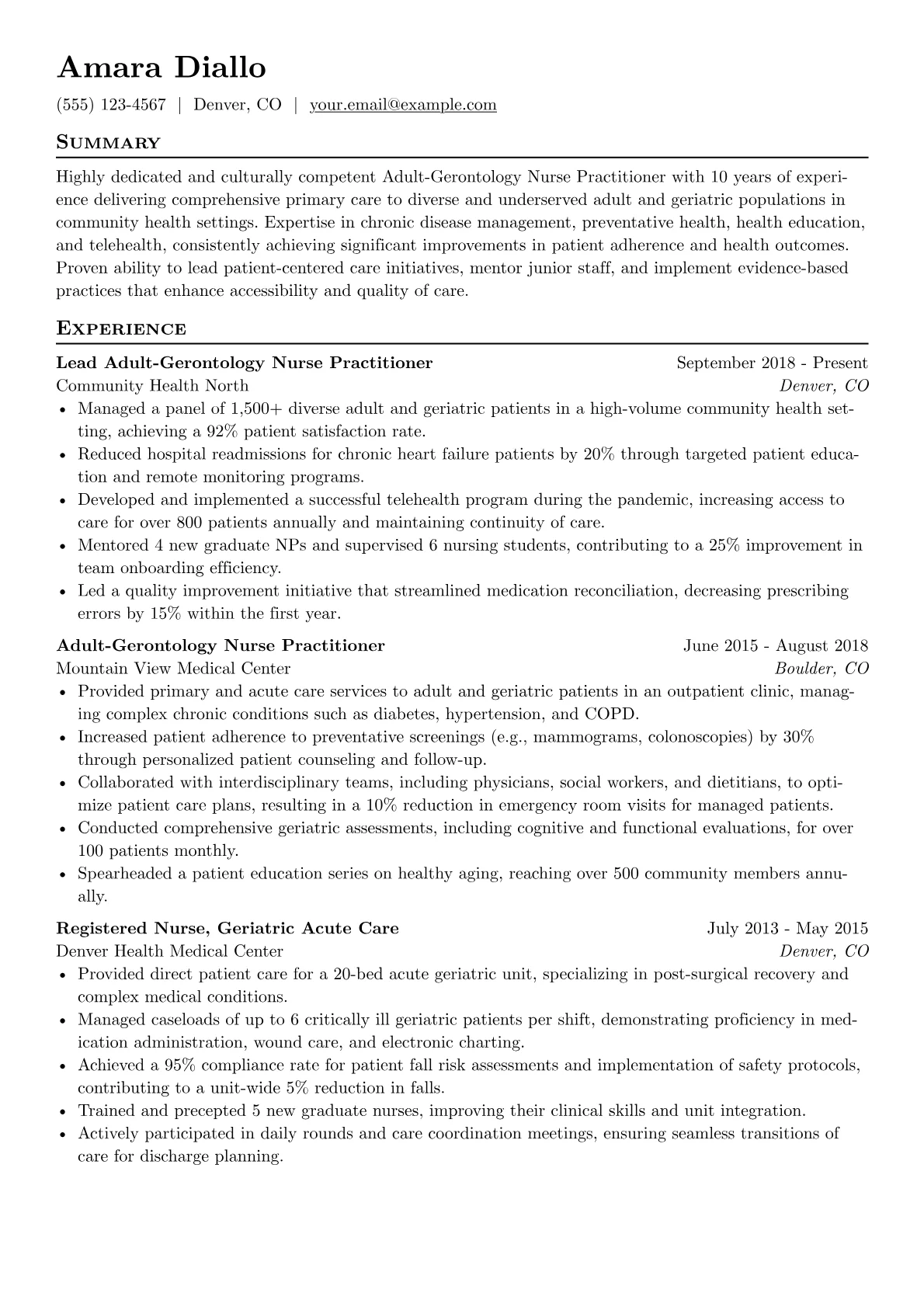 Community Health version - Page 1