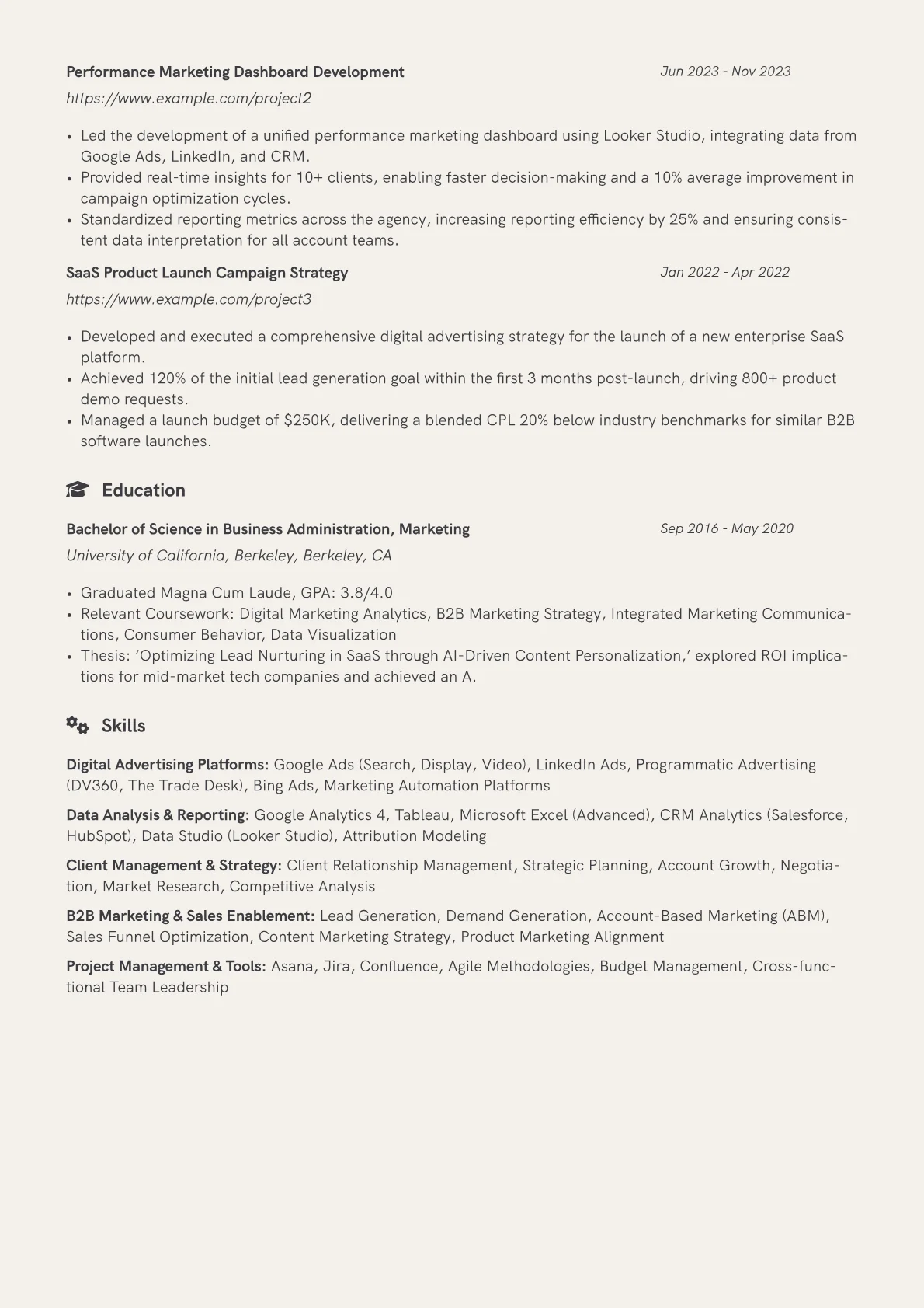 Advertising Account Manager resume example, Advertising Account, page 2