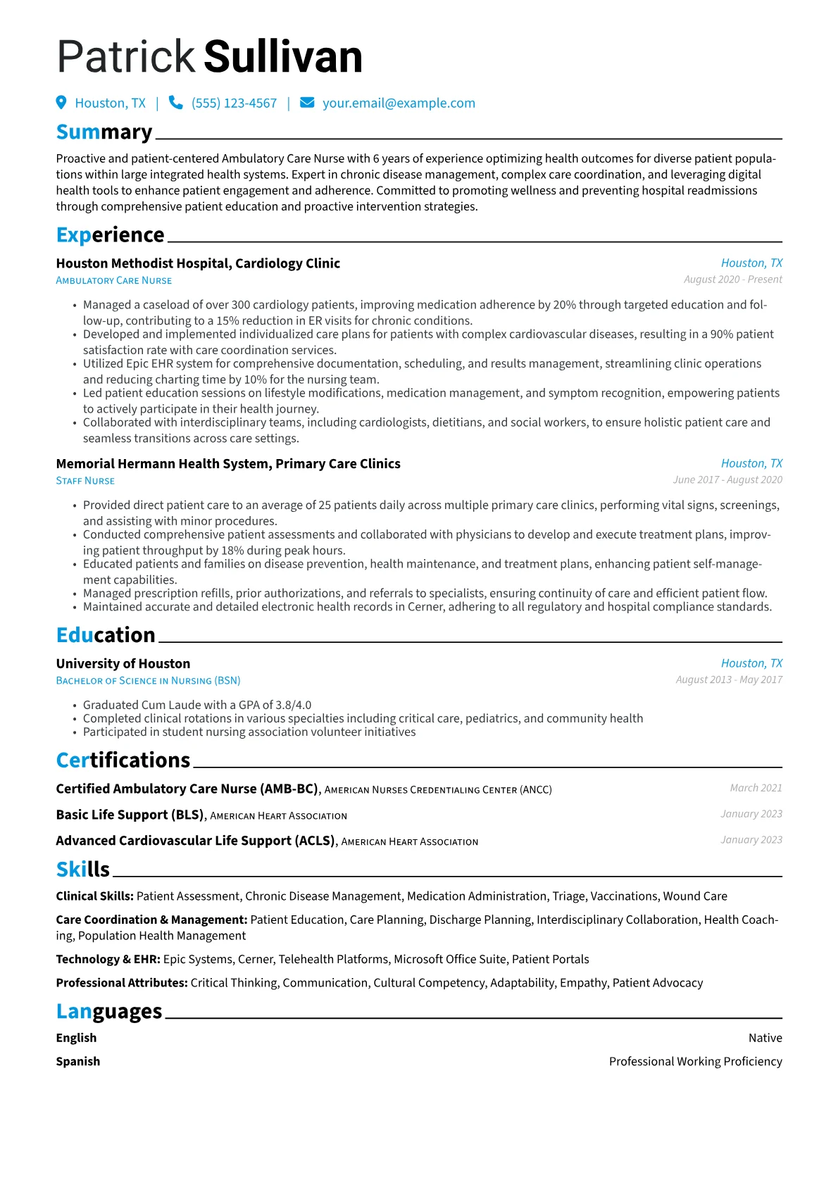 Ambulatory Care Nurse version - Page 1