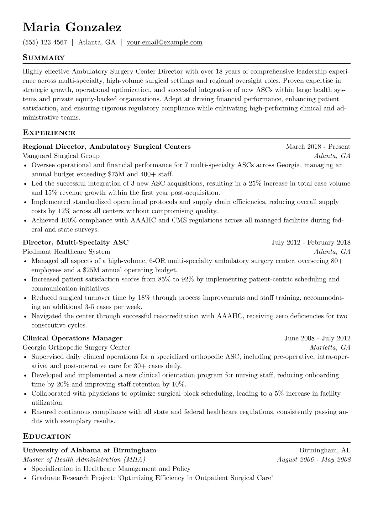 Ambulatory Surgery version - Page 1