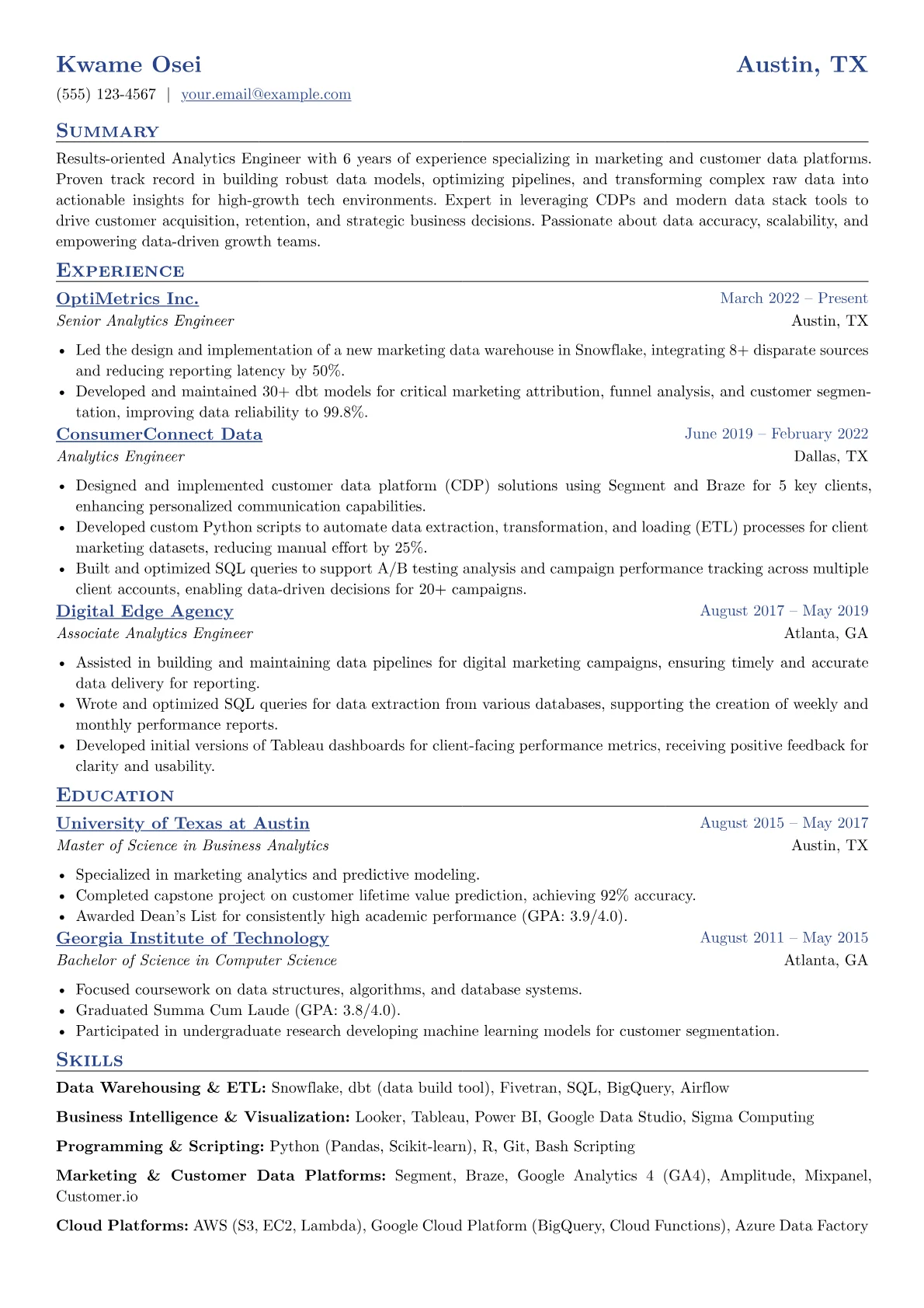 Marketing Analytics version - Page 1