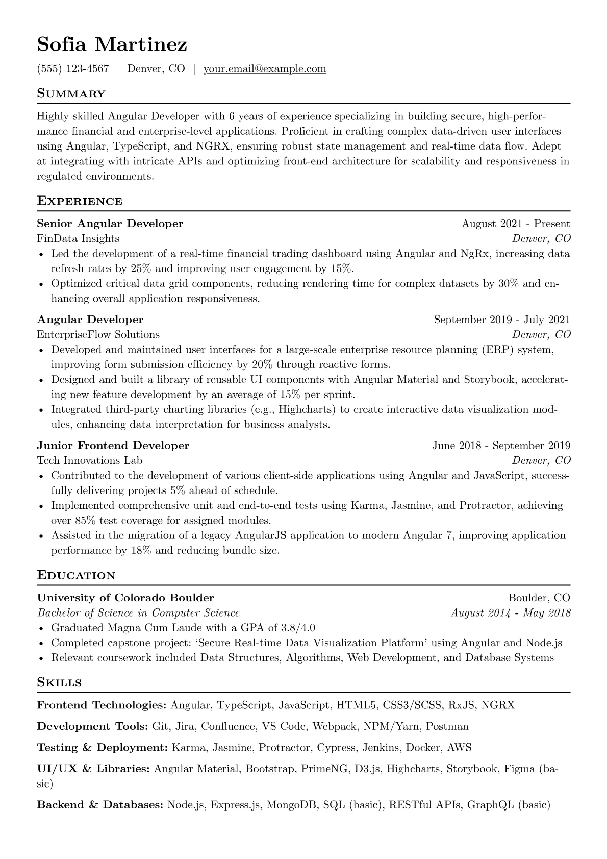 Frontend Technologies version - Page 1