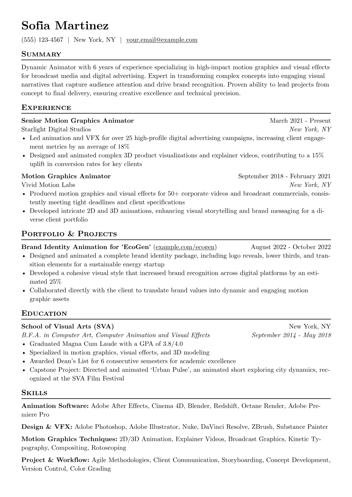 Animator - Motion Graphics version - Page 1