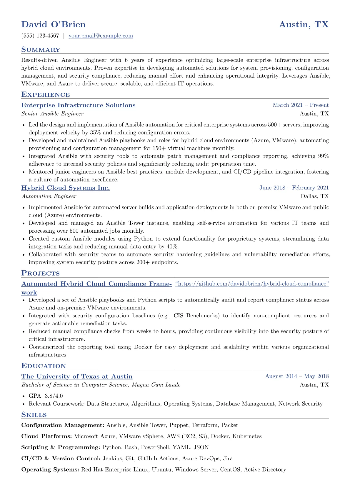Ansible Engineer version - Page 1