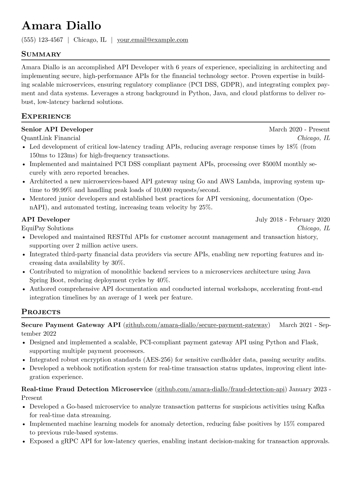 FinTech API Developer version - Page 1