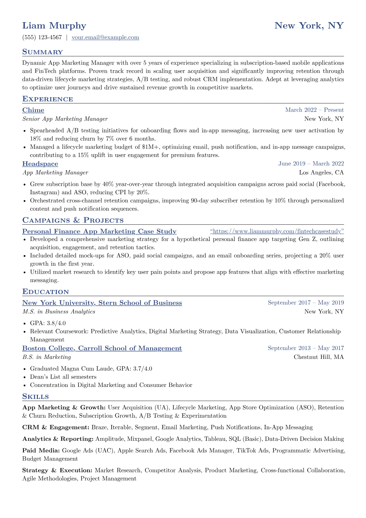 App Marketing Manager version - Page 1