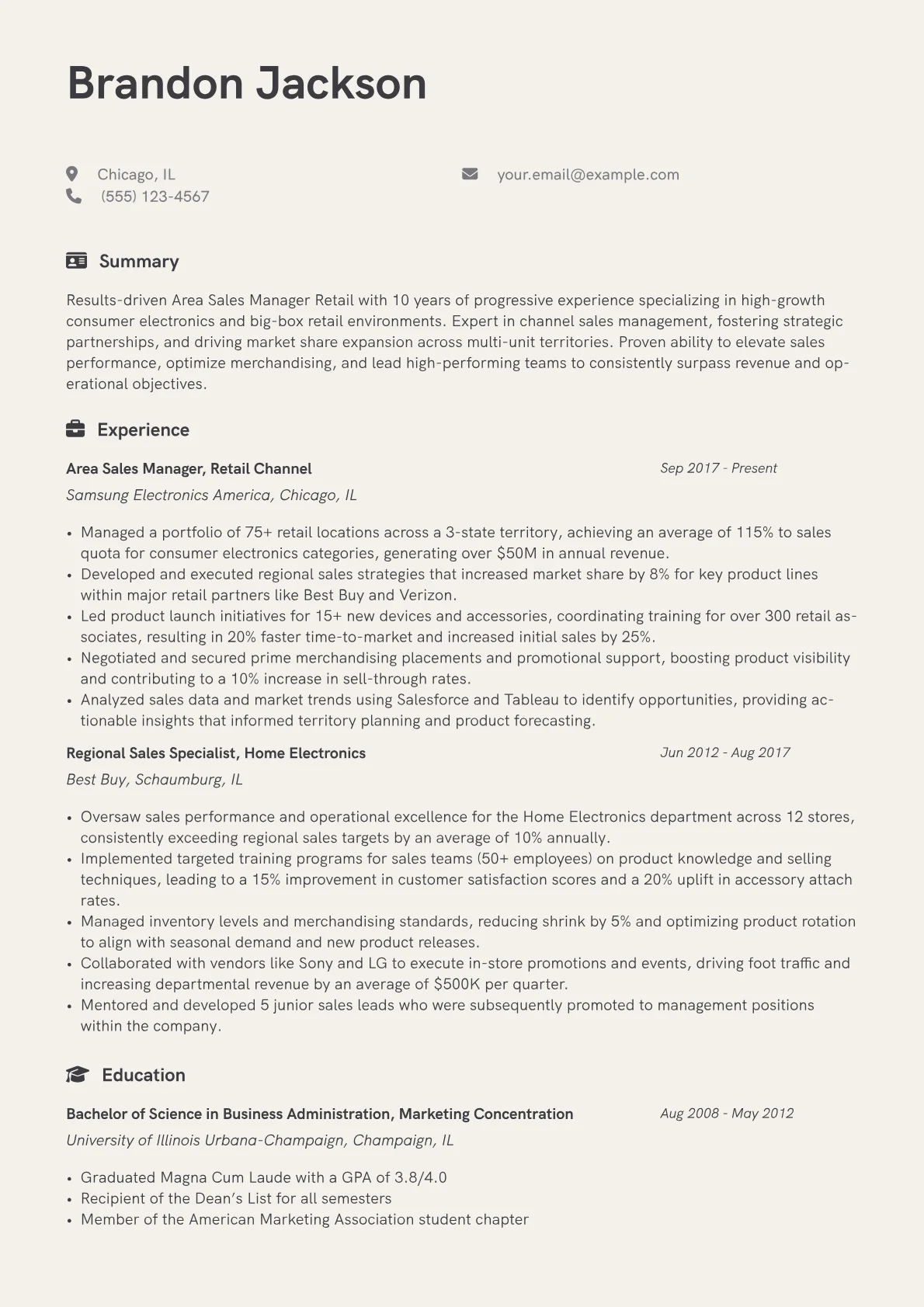 Area Sales Manager version - Page 1