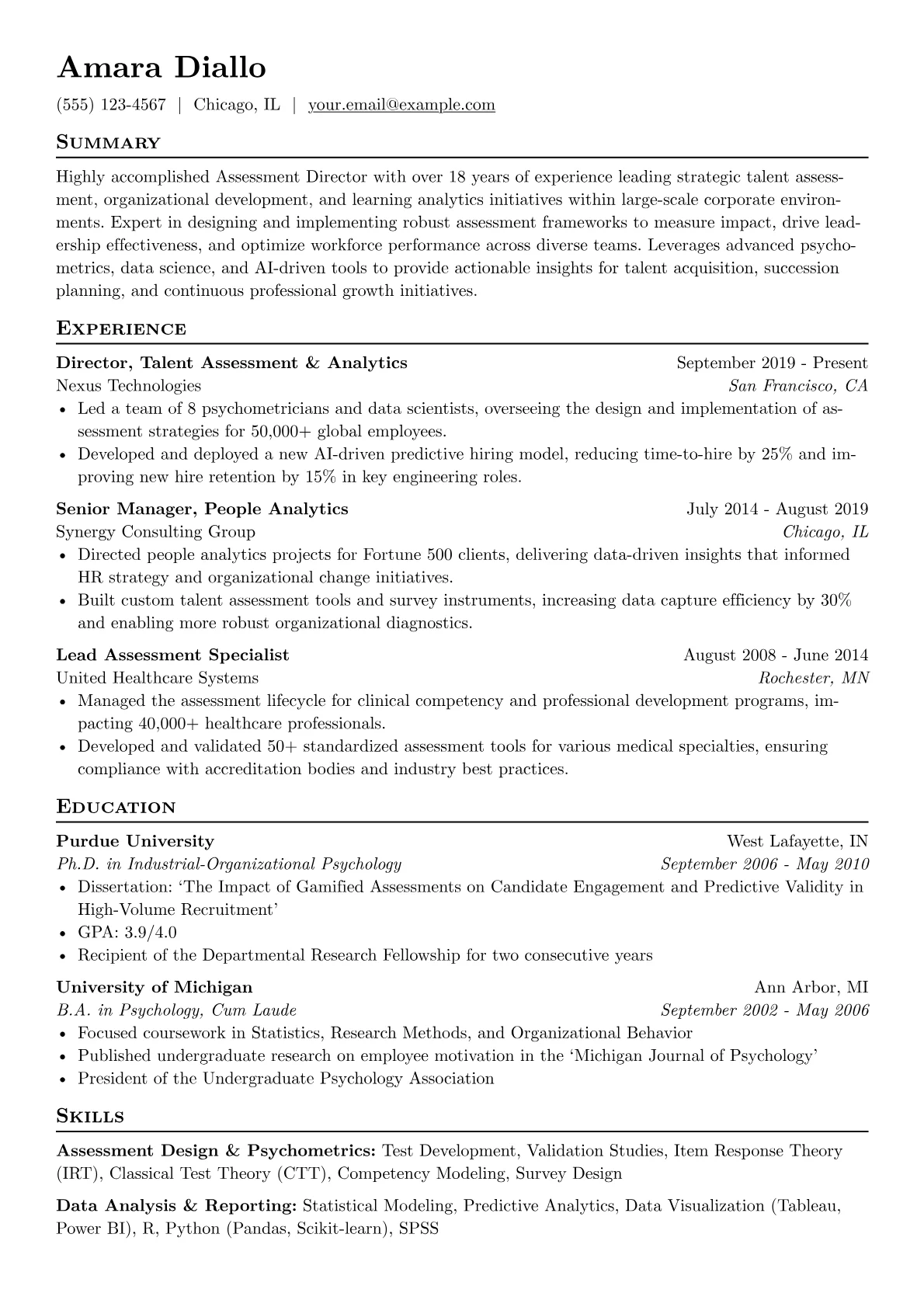 Corporate Assessment version - Page 1