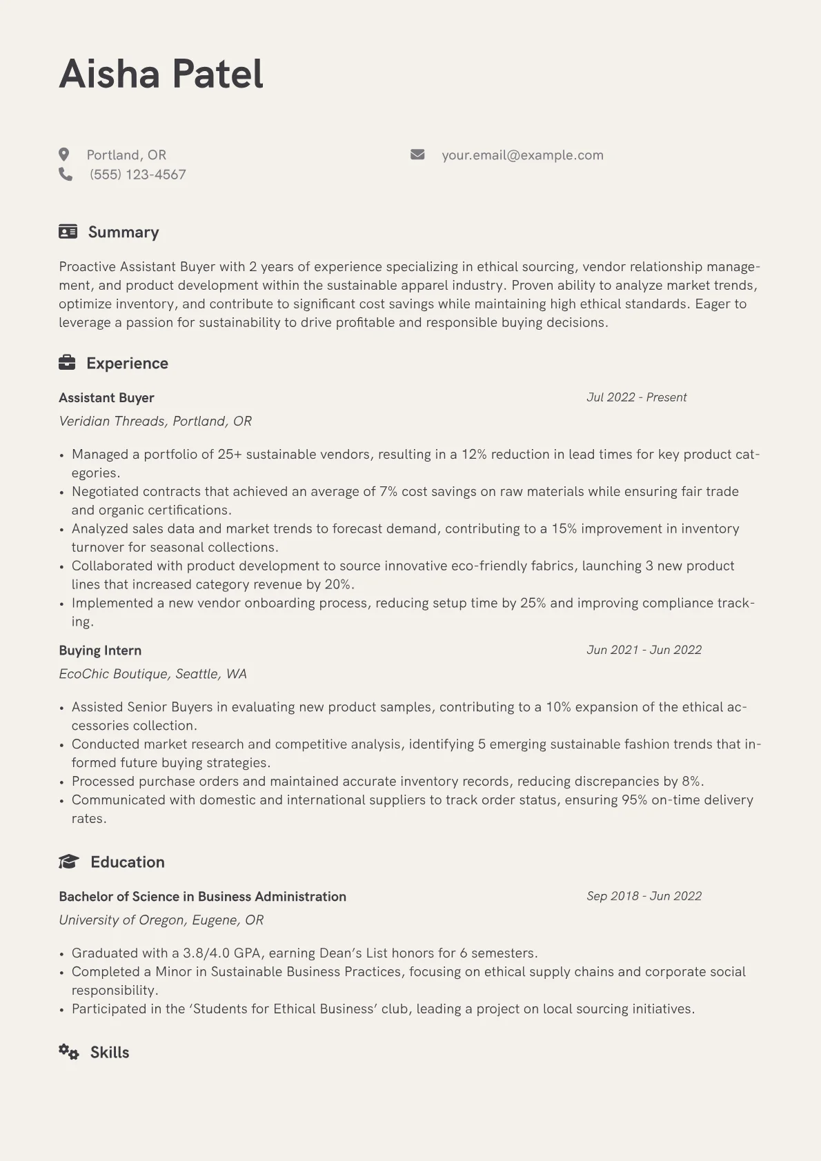 Assistant Buyer version - Page 1