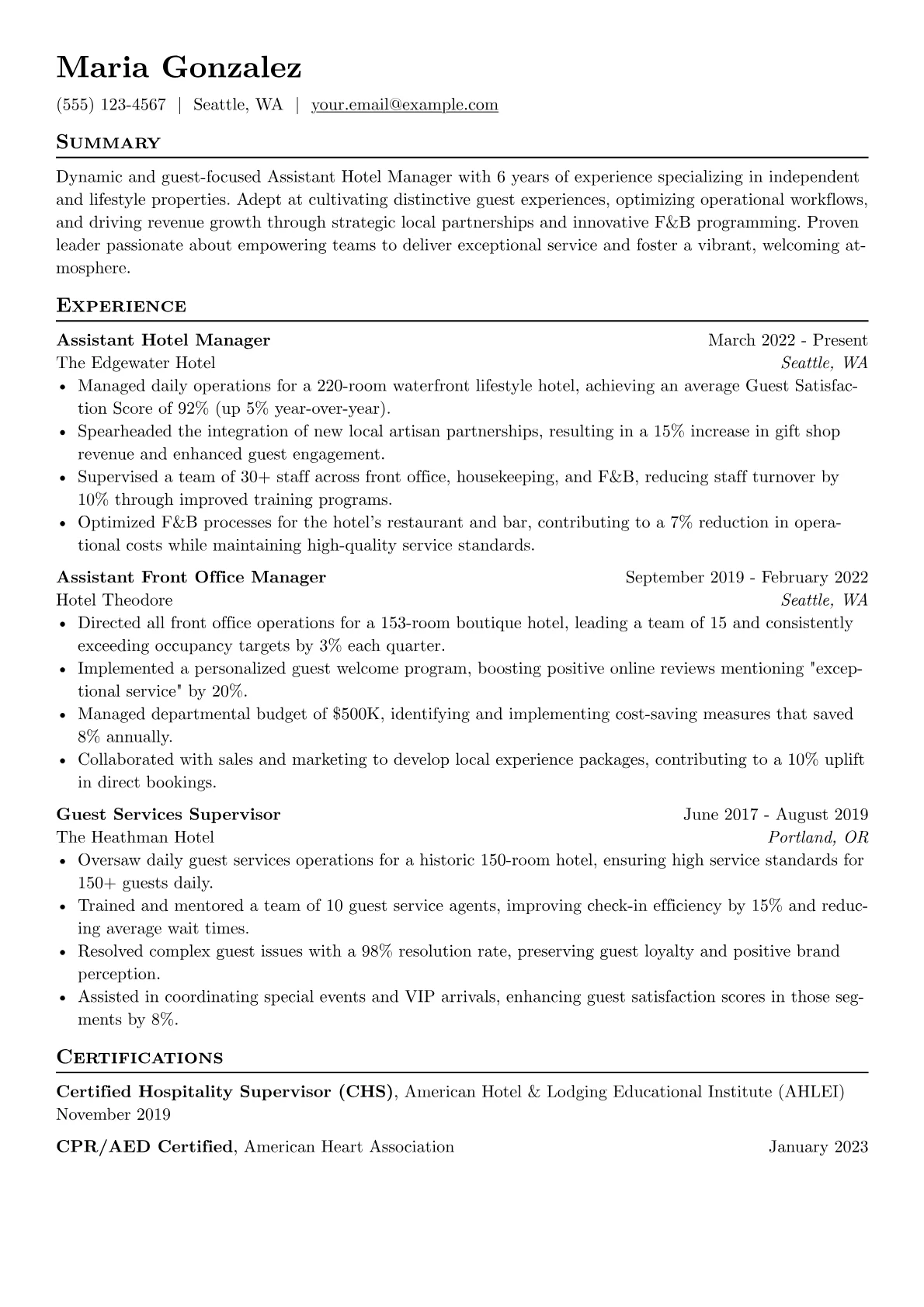 Assistant Hotel version - Page 1