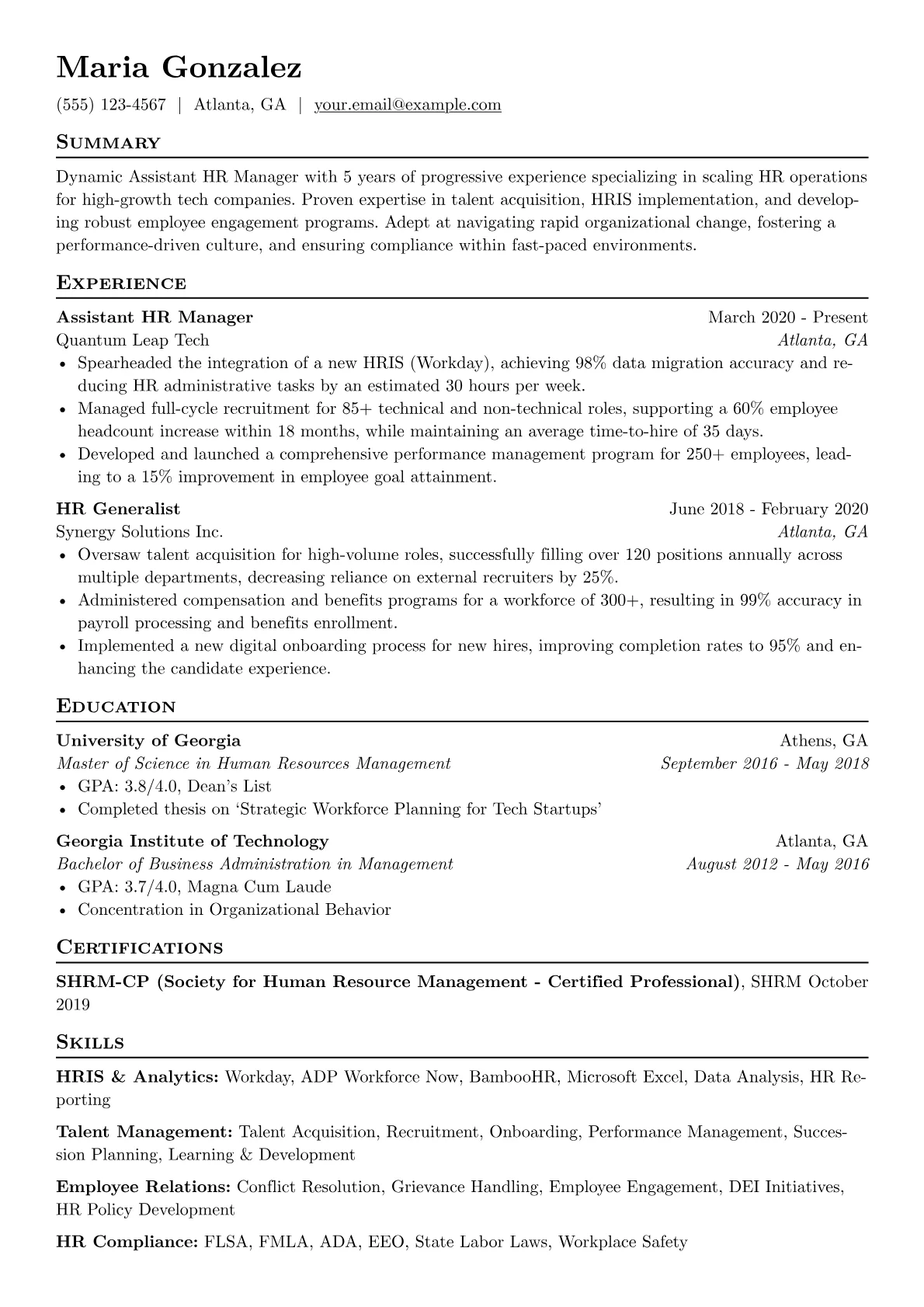 Assistant HR Manager version - Page 1