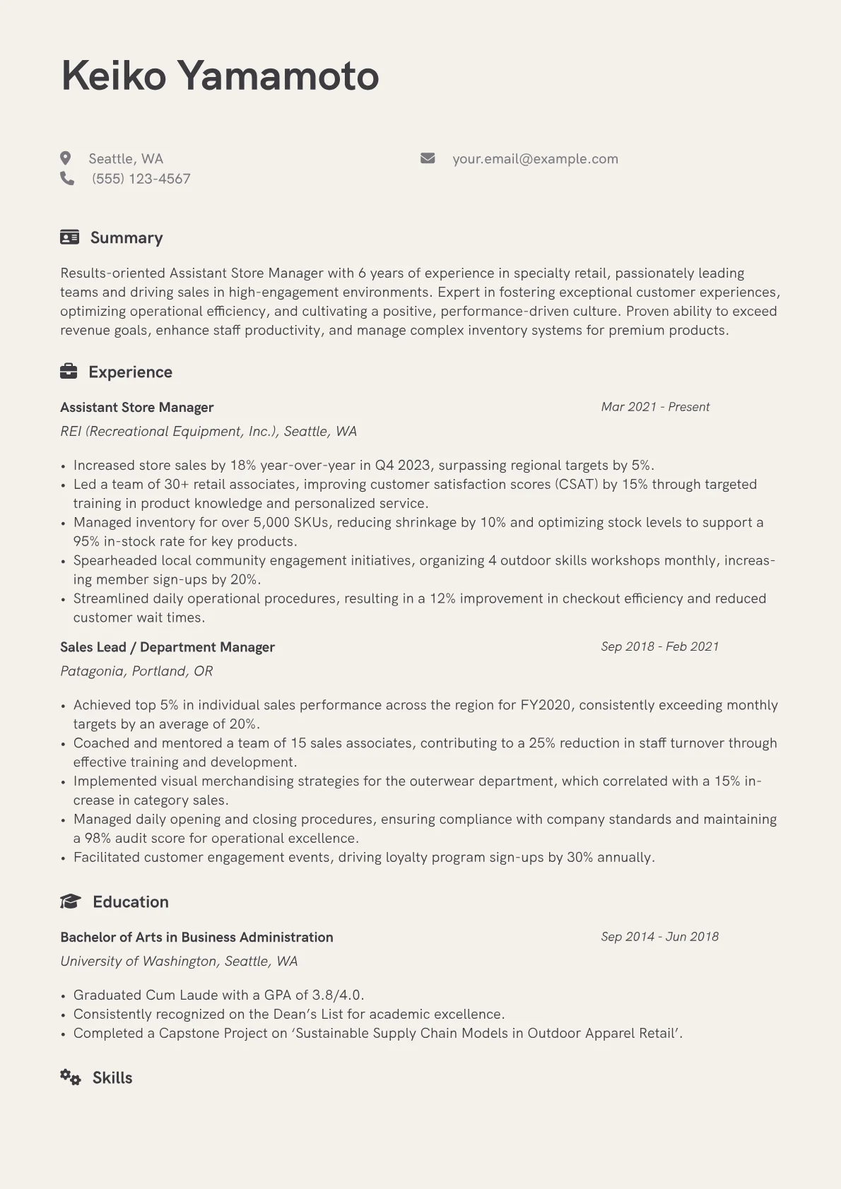 Specialty Retail version - Page 1
