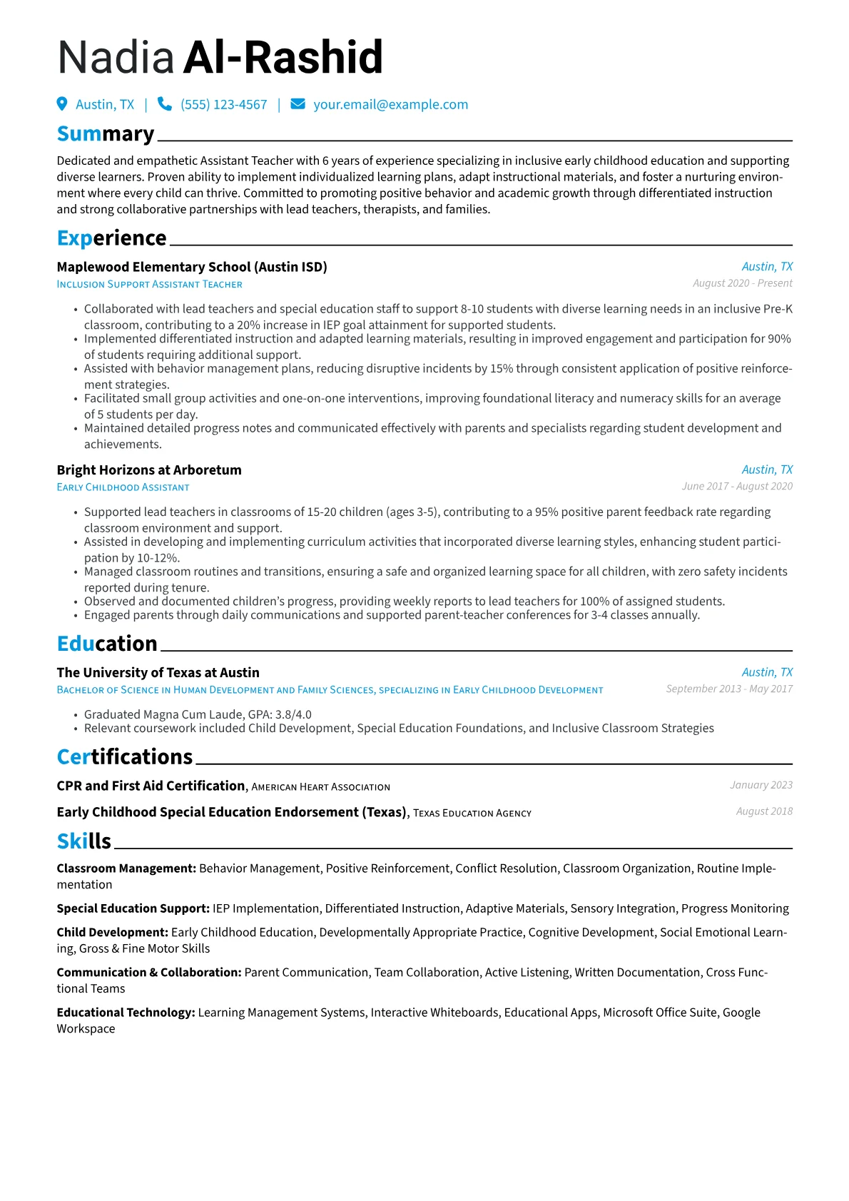 Assistant Teacher version - Page 1