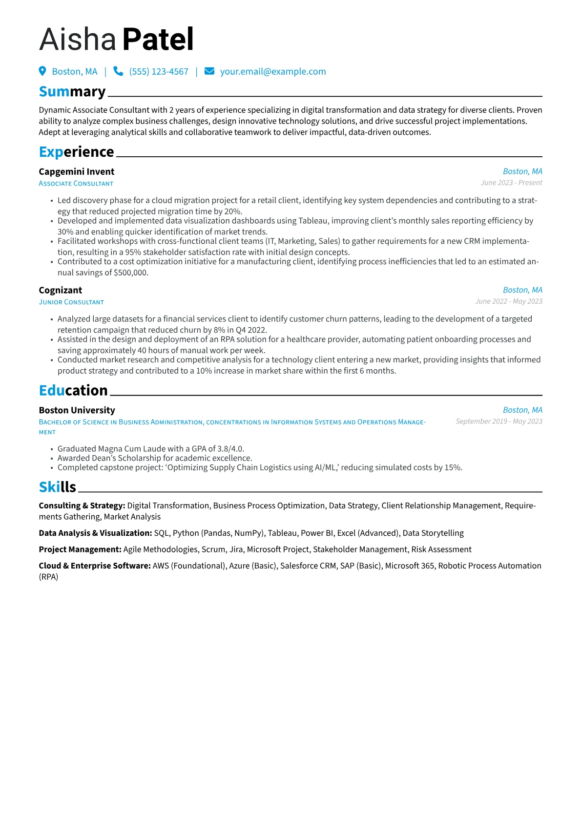Associate Consultant version - Page 1