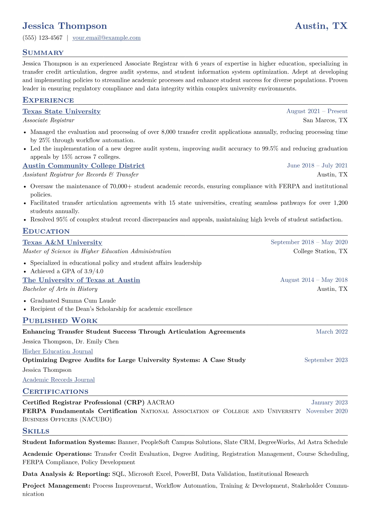 Student Information version - Page 1