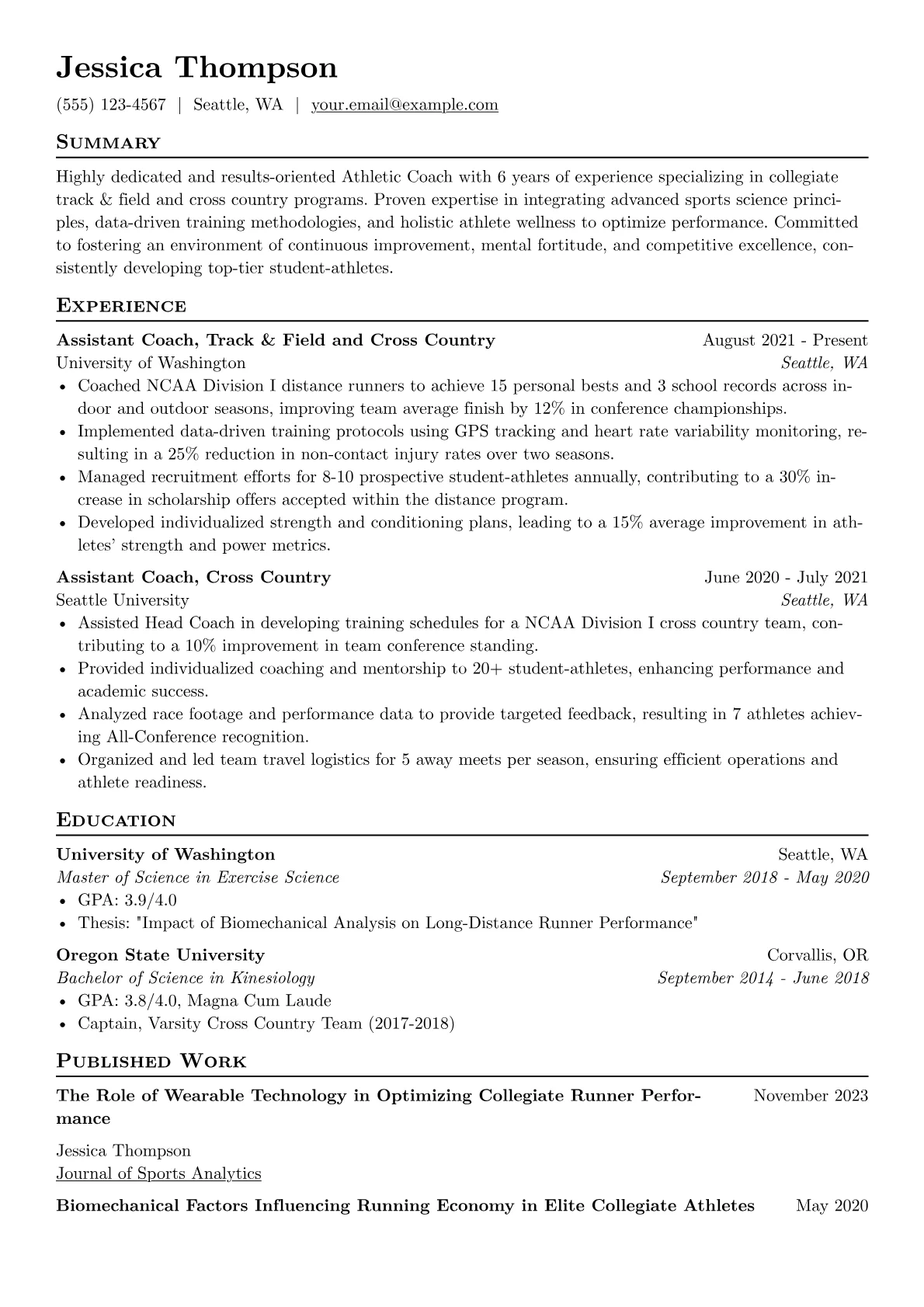 Collegiate Track version - Page 1