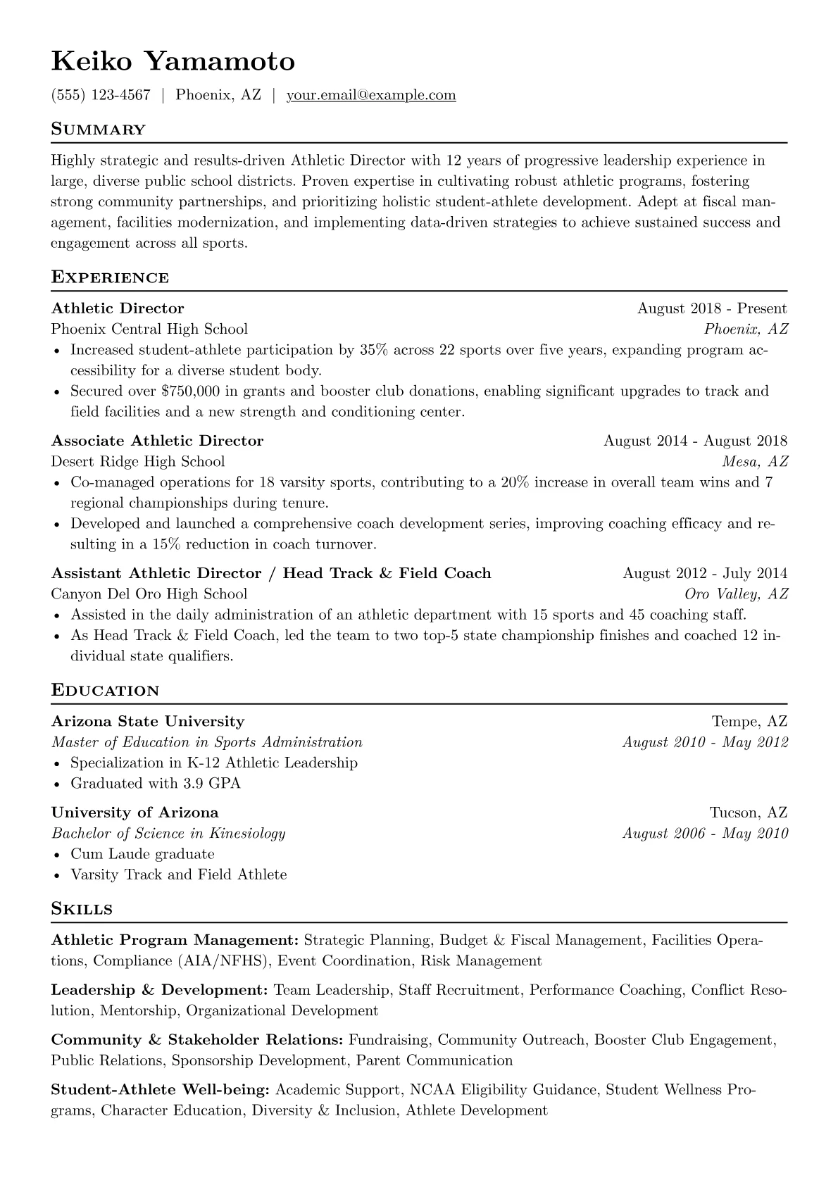 High School Athletic version - Page 1
