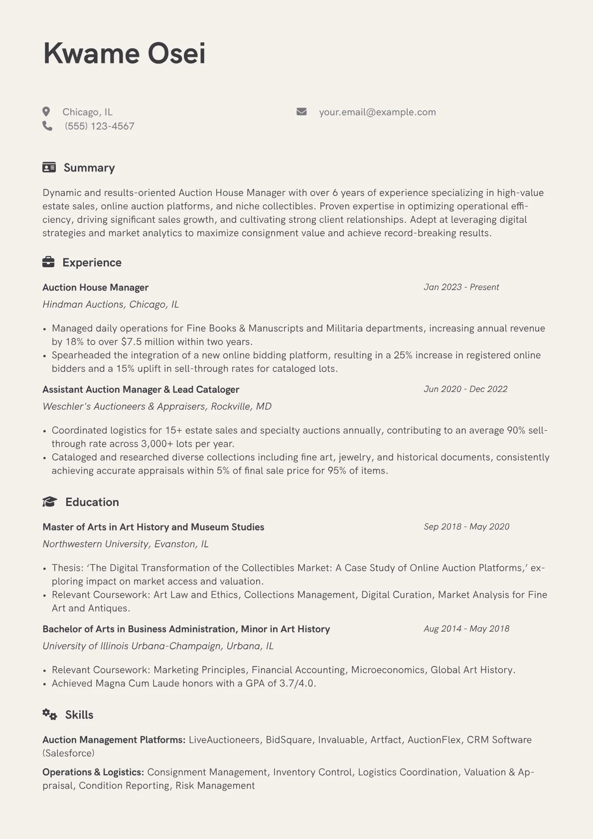 Auction Management version - Page 1