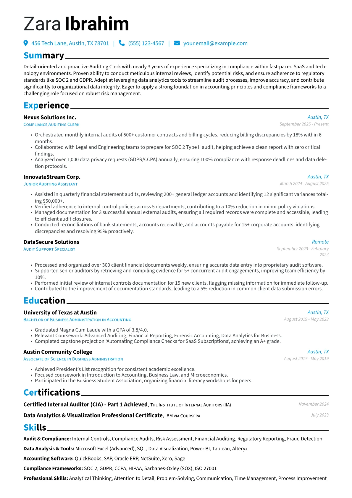 Auditing Clerk - SaaS version - Page 1