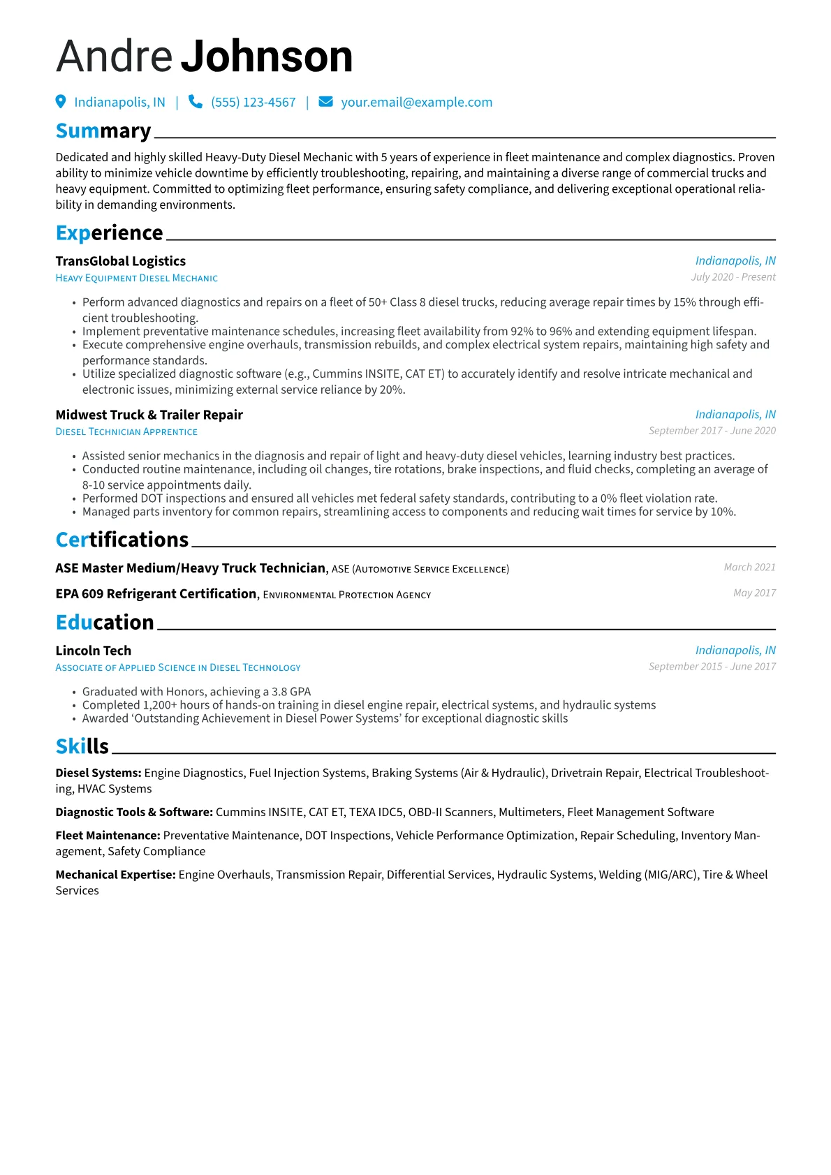 Heavy-Duty Diesel Mechanic version - Page 1