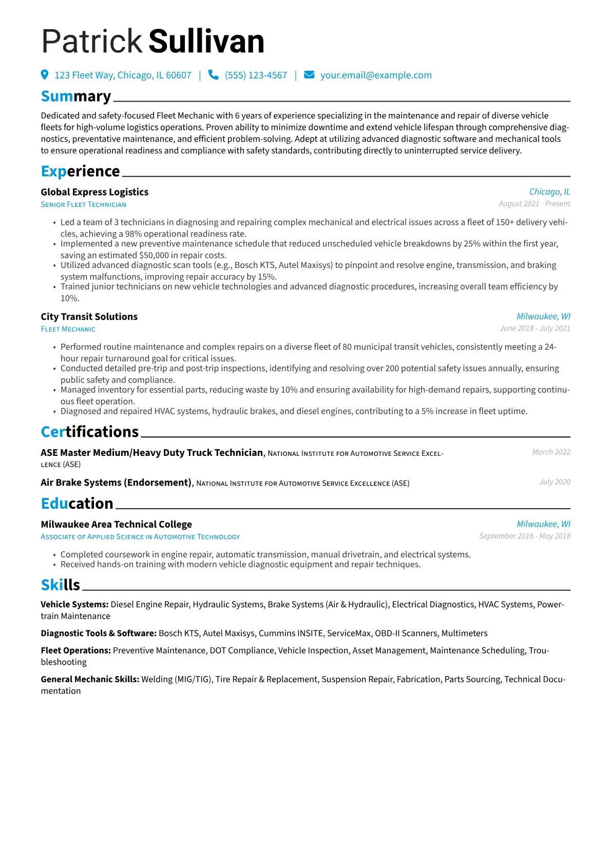 Fleet Maintenance version - Page 1