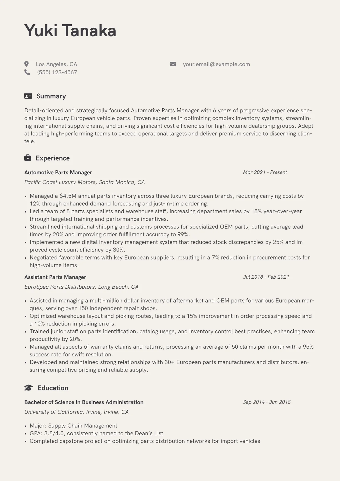 Parts Management version - Page 1