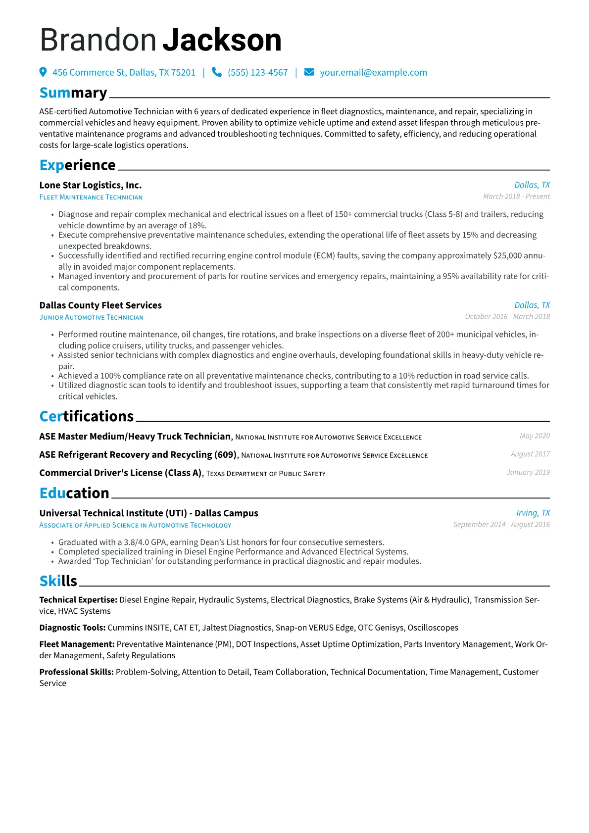 Automotive Technician version - Page 1