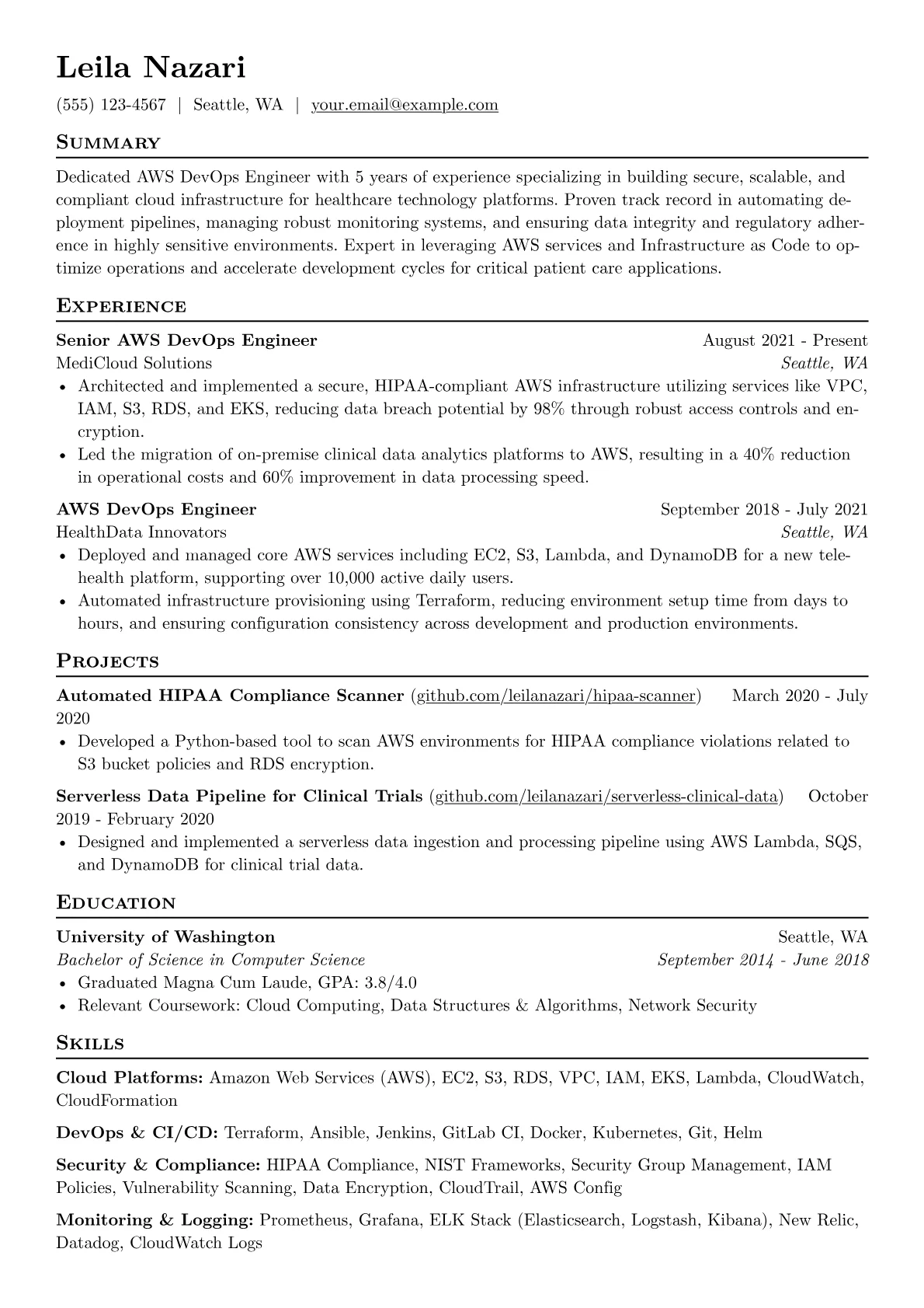 AWS DevOps Engineer version - Page 1